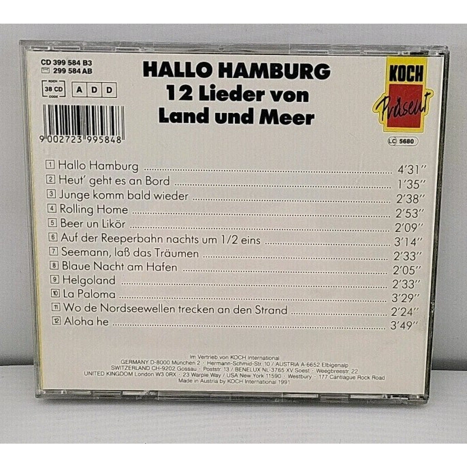 Hallo Hamburg 12 Lieder Von Land Und Meer CD