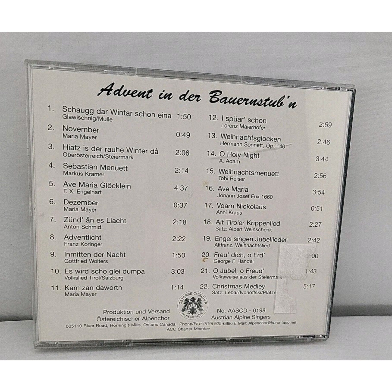 Advent In Rural Austria CD