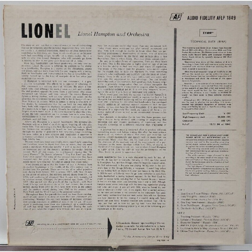 Lionel Hampton And Orchestra (Record)