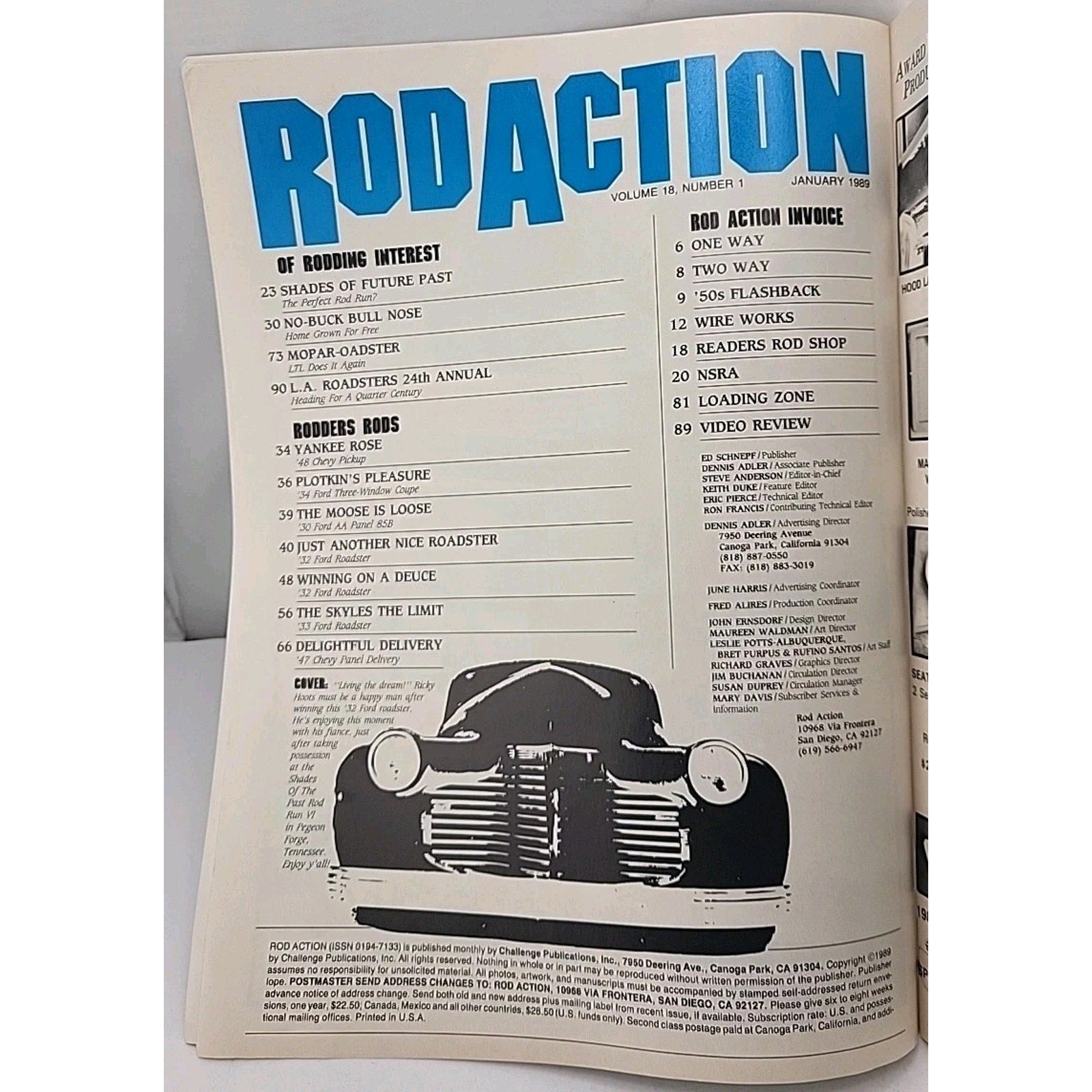 Rod Action Magazine January 1989 Volume 18 Number 1