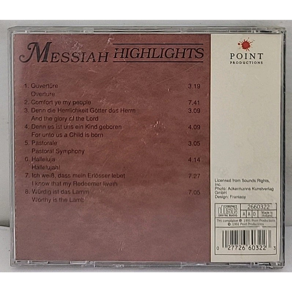 Messiah Highlights By Handel Audio CD