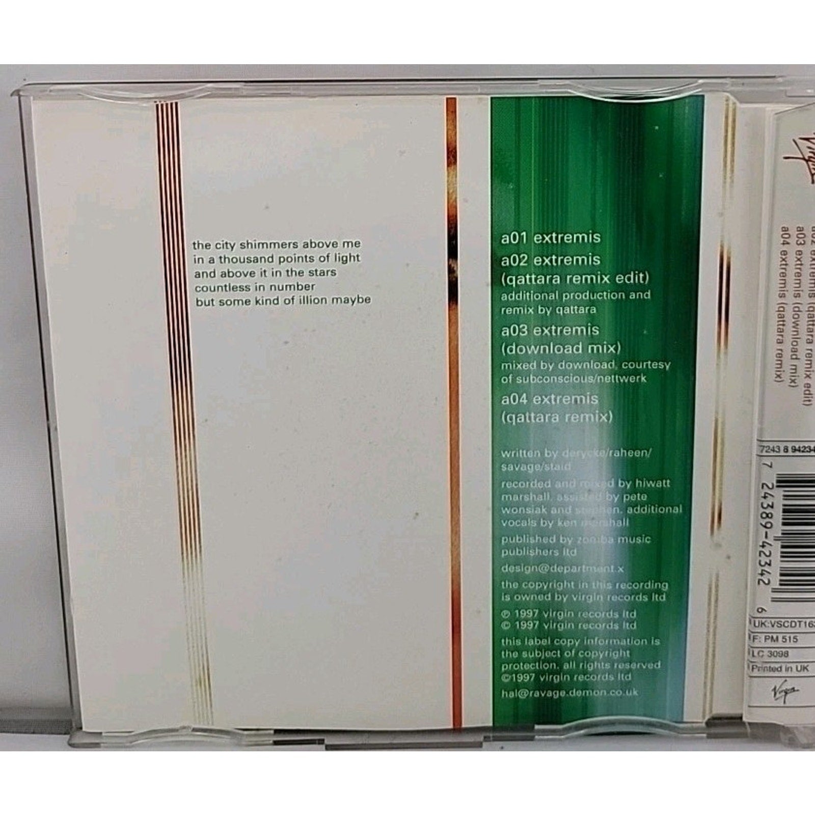 Extremis by Hal (CD, Single, 1997, Virgin)