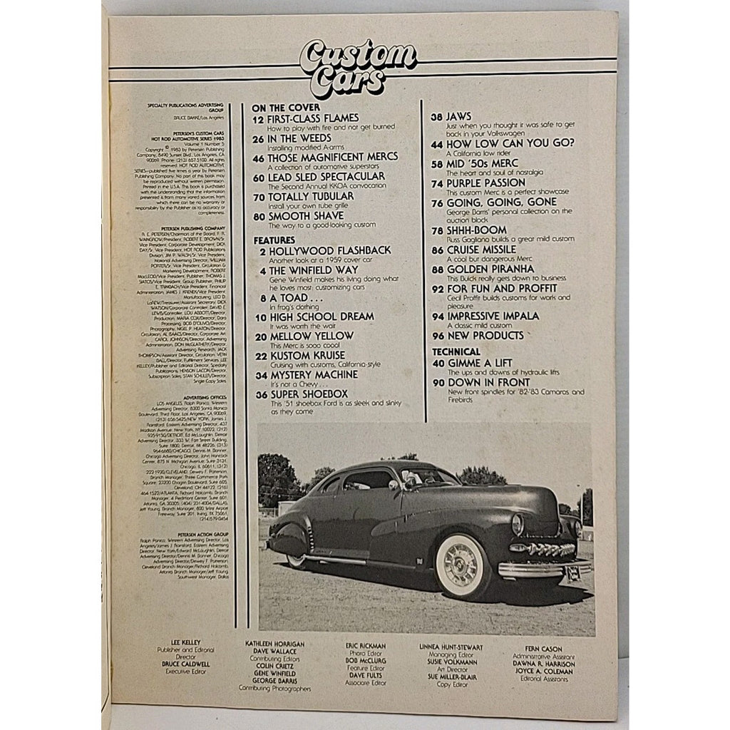 Hot Rod Magazine Custom Cars 1983