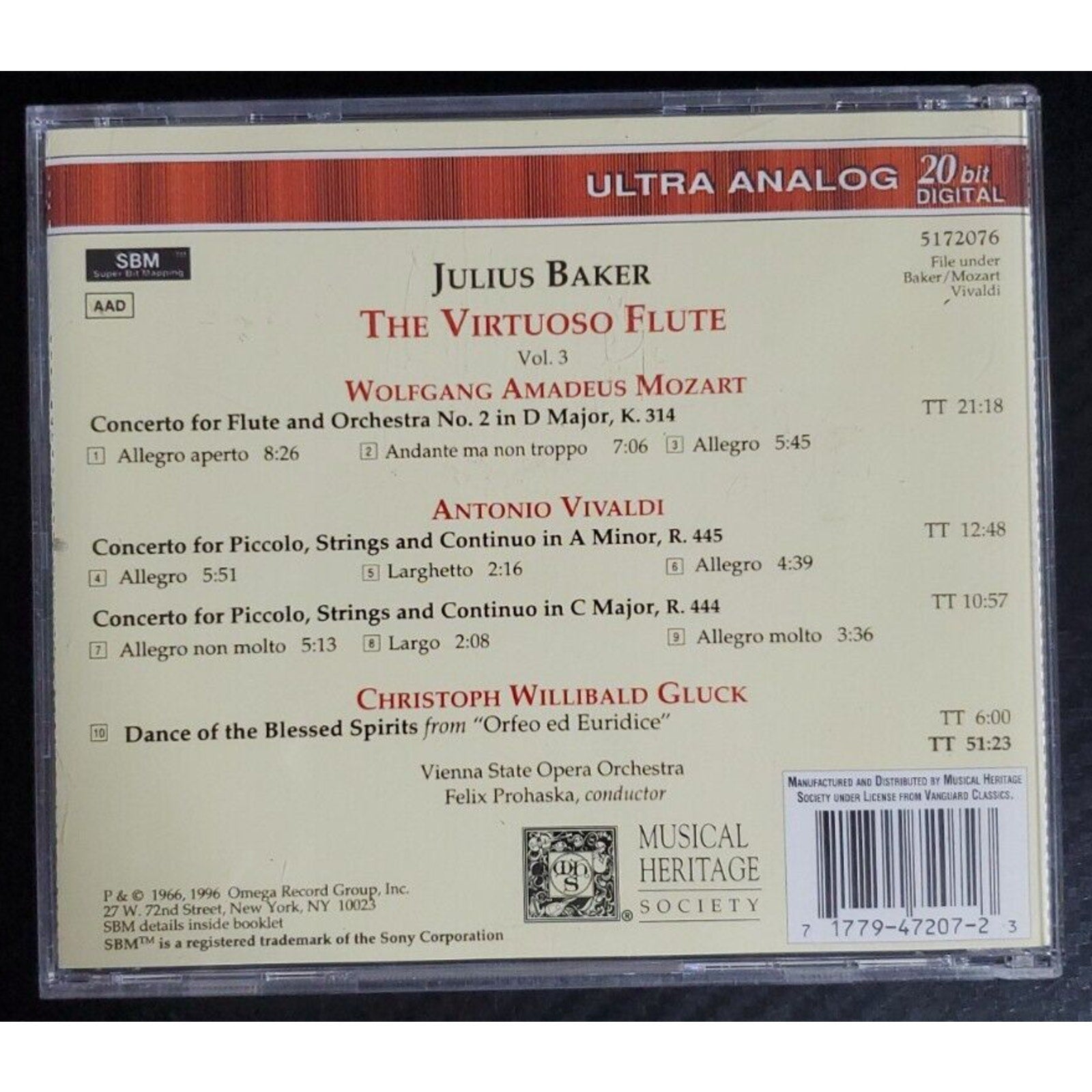 The Virtuoso Flute, Vol. 3 (CD, Musical Heritage Society)