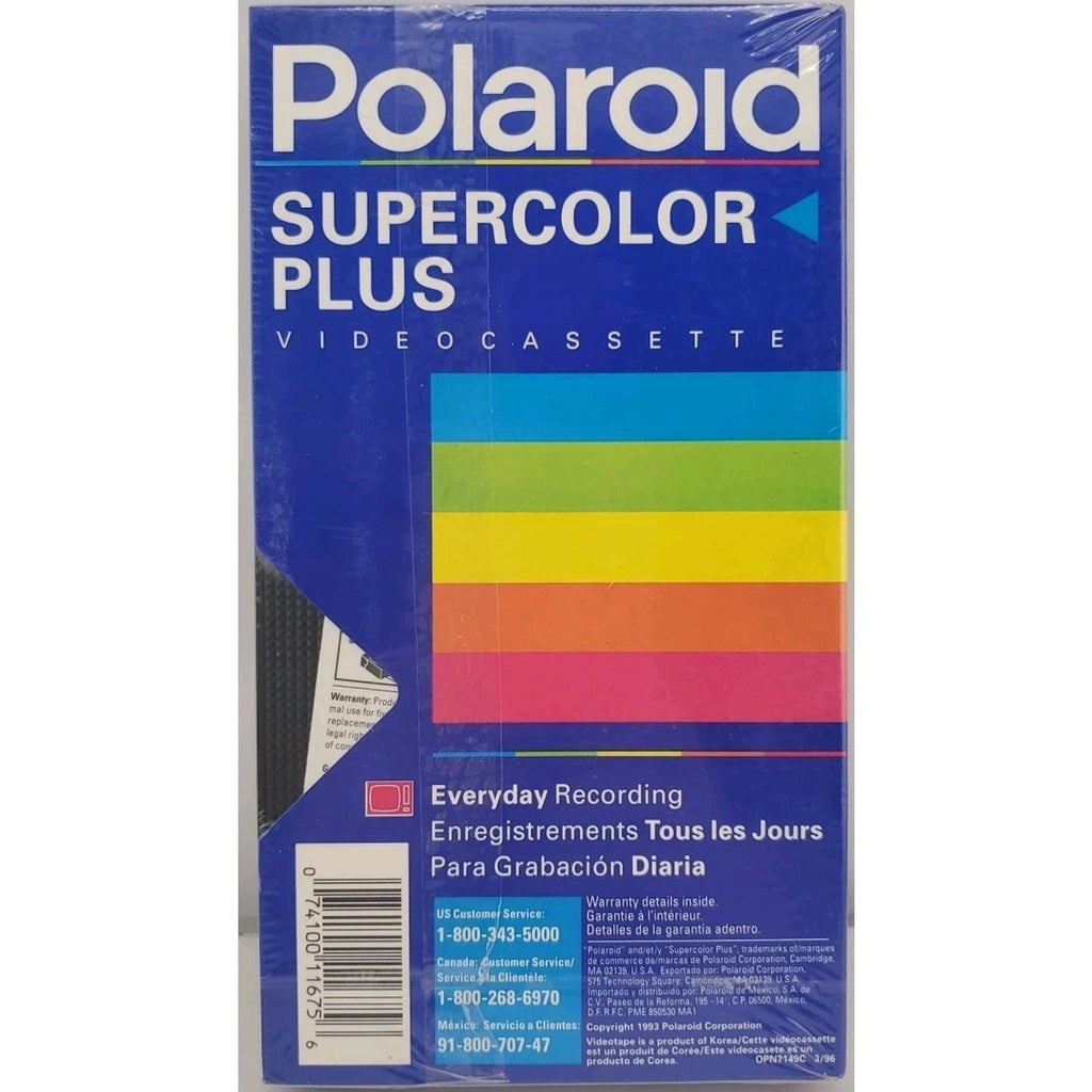 Polaroid Supercolor Plus BLANK VHS Video Cassette T-120 New & Sealed