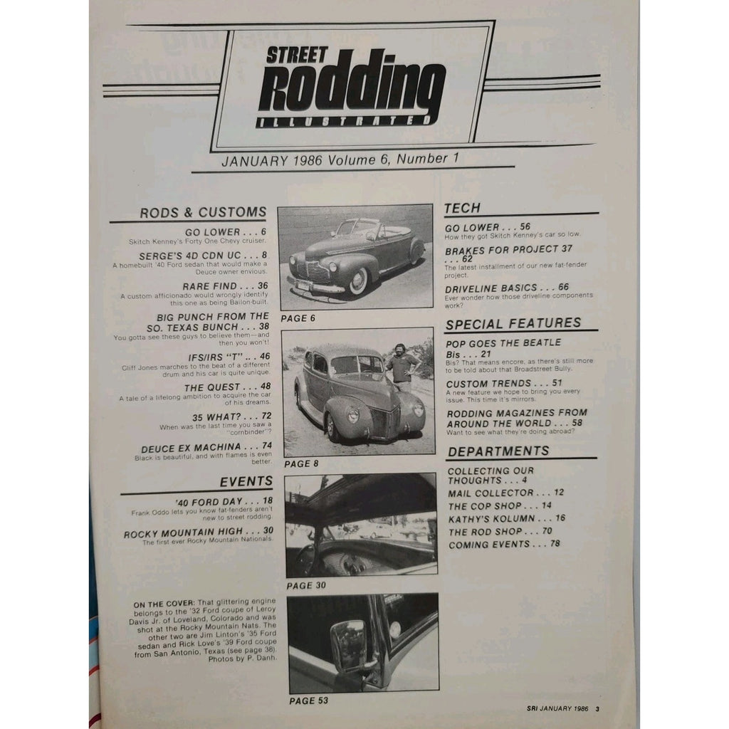 Street Rodding Magazine January 1986