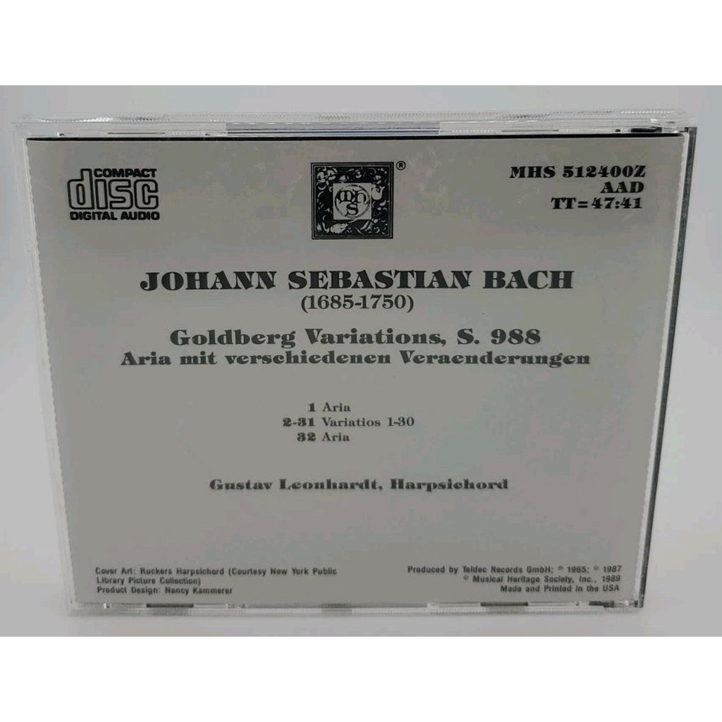 Johann Sebastian Bach Goldberg Variations, S. 988 (CD)