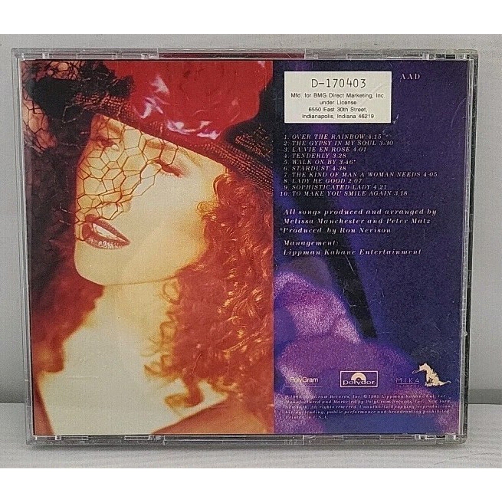 Tribute by Melissa Manchester (CD, 1989)