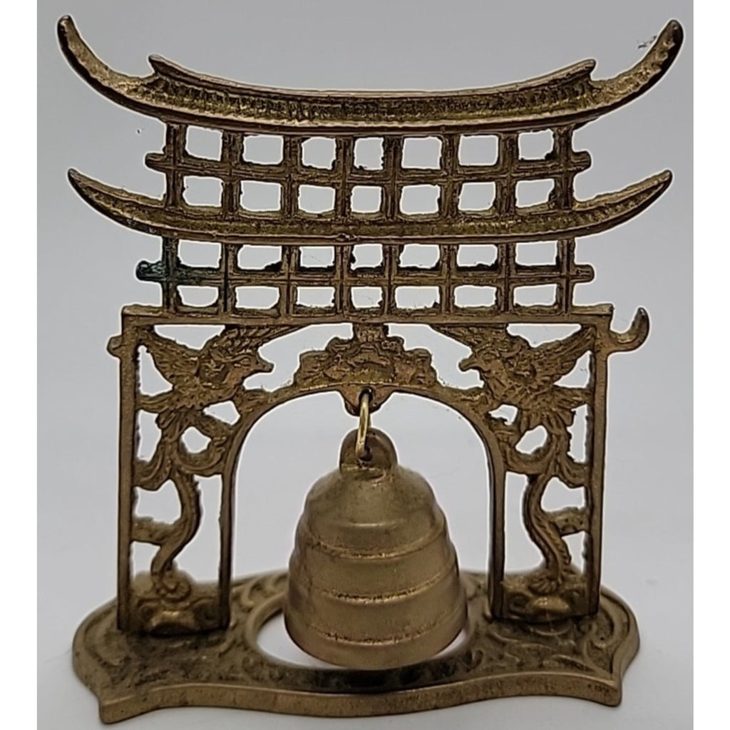 1960s Vintage Brass Pagoda Temple Style Bell