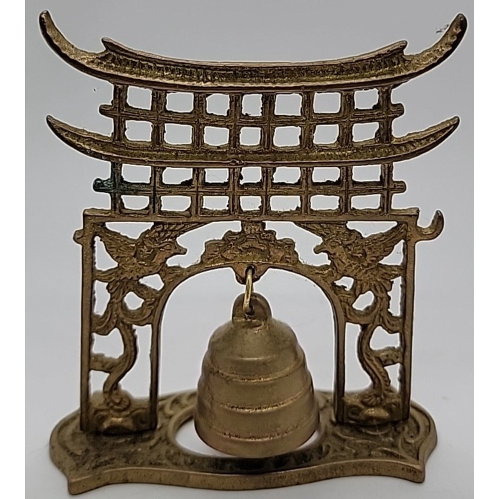 1960s Vintage Brass Pagoda Temple Style Bell