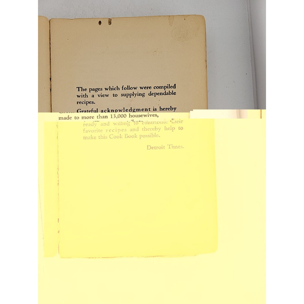 Detroit Times Cookbook 1933 Practical Recipes Housewife Recipes Cooking