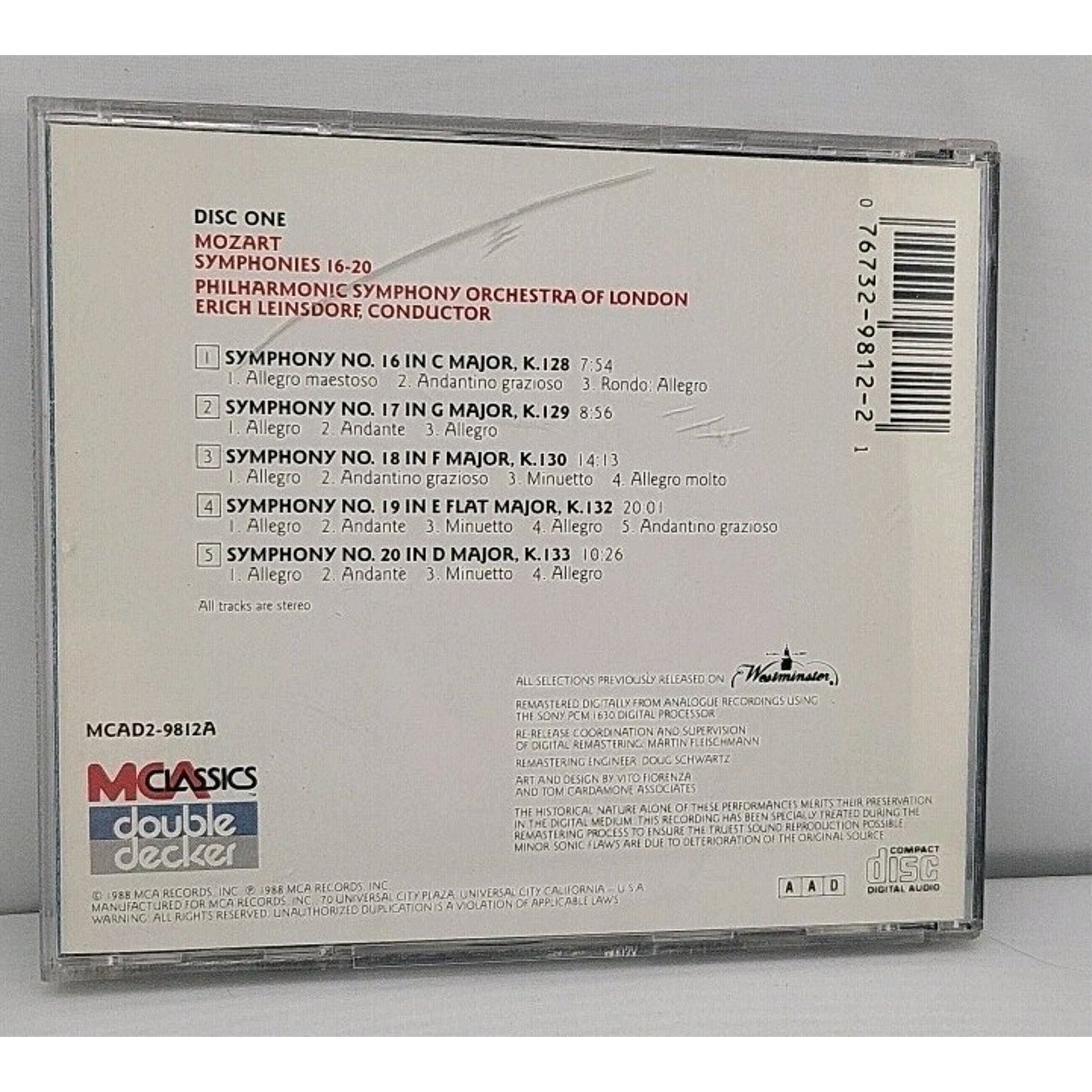 Wolfgang Amadeus Mozart: Symphony Nos. 16-20 (Disc 1), CD
