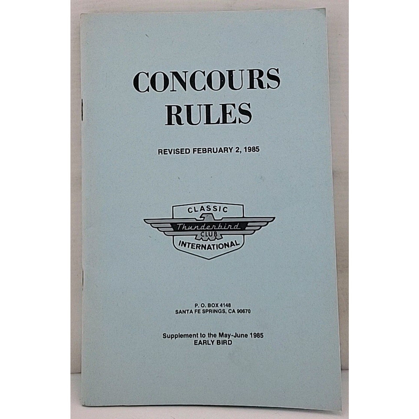 Classic Thunderbird Club International - Concours Rules