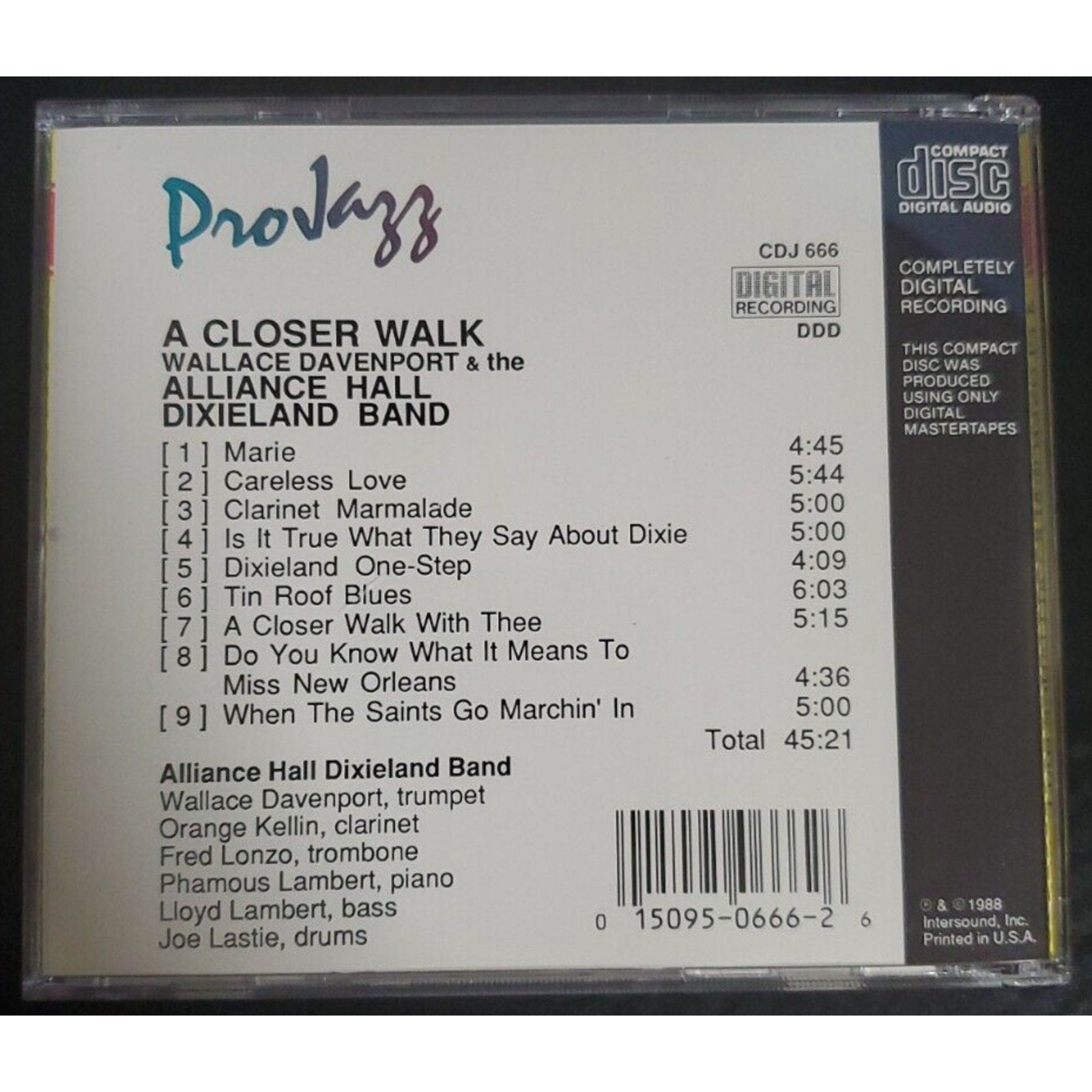 A Closer Walk by Alliance Hall Dixieland Band/Wallace Davenport (CD,...