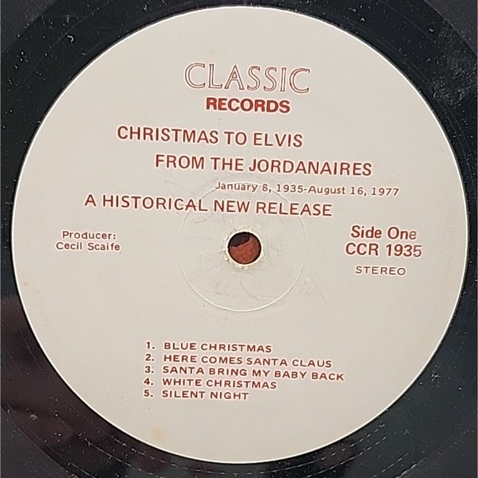 Christmas To Elvis From The Jordanaires (Record)