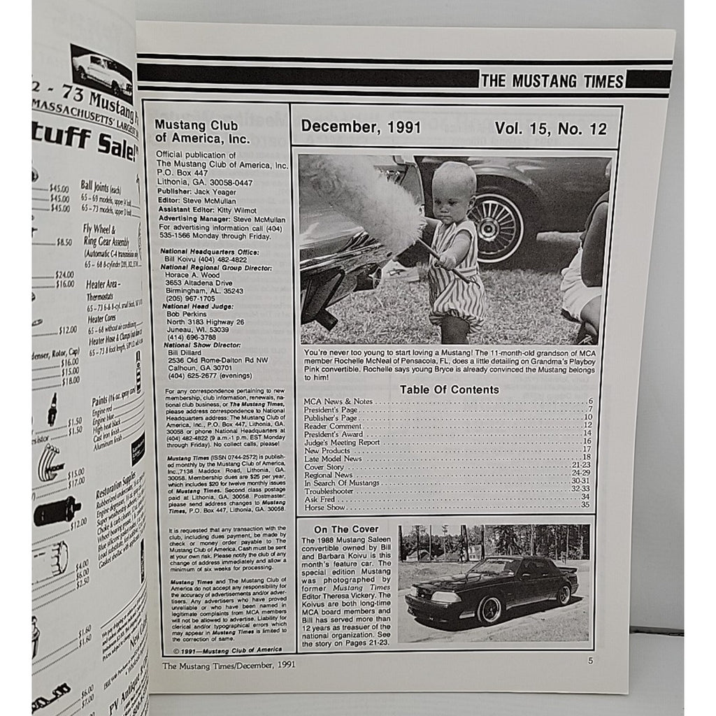 Mustang Times December 1991 Magazine