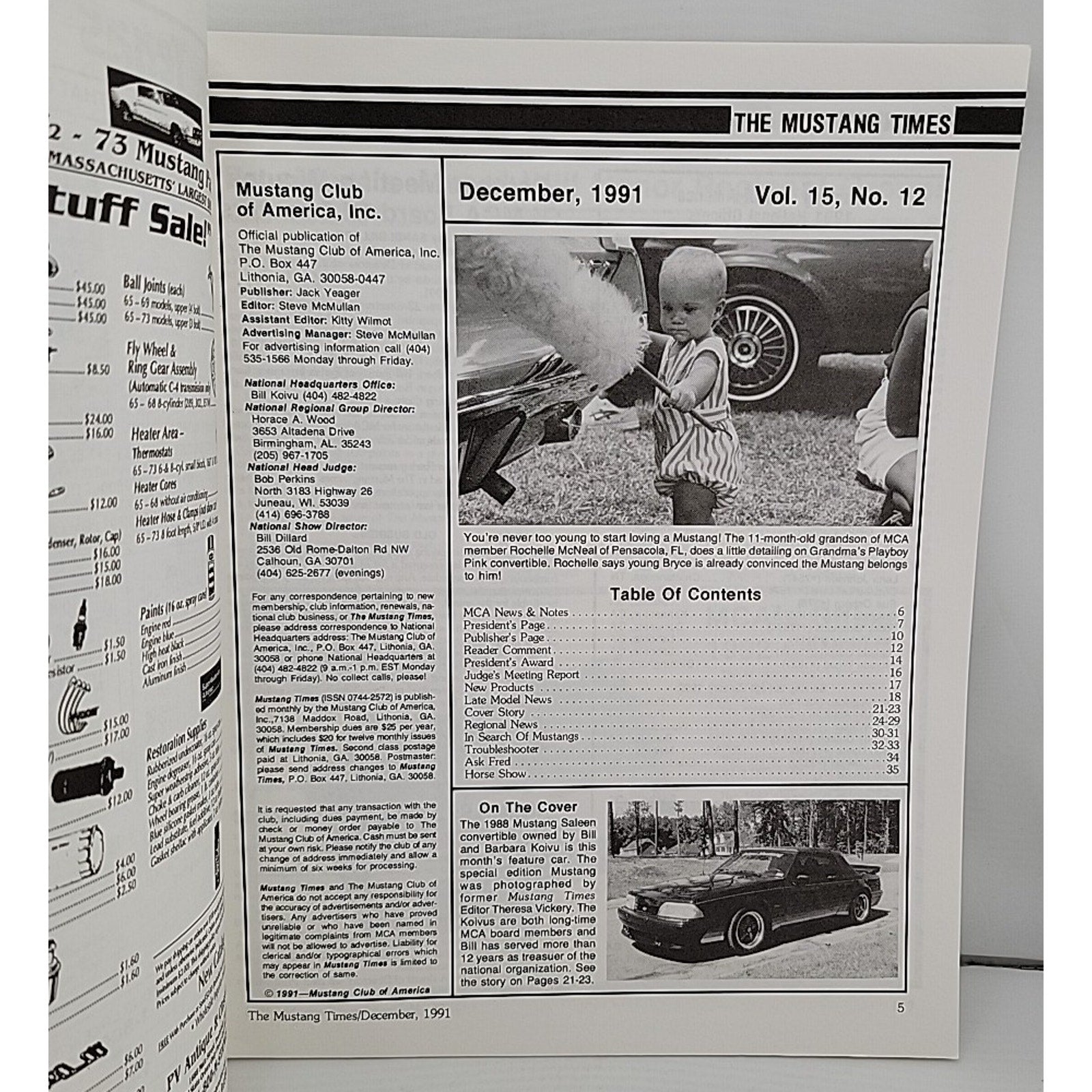 Mustang Times December 1991 Magazine