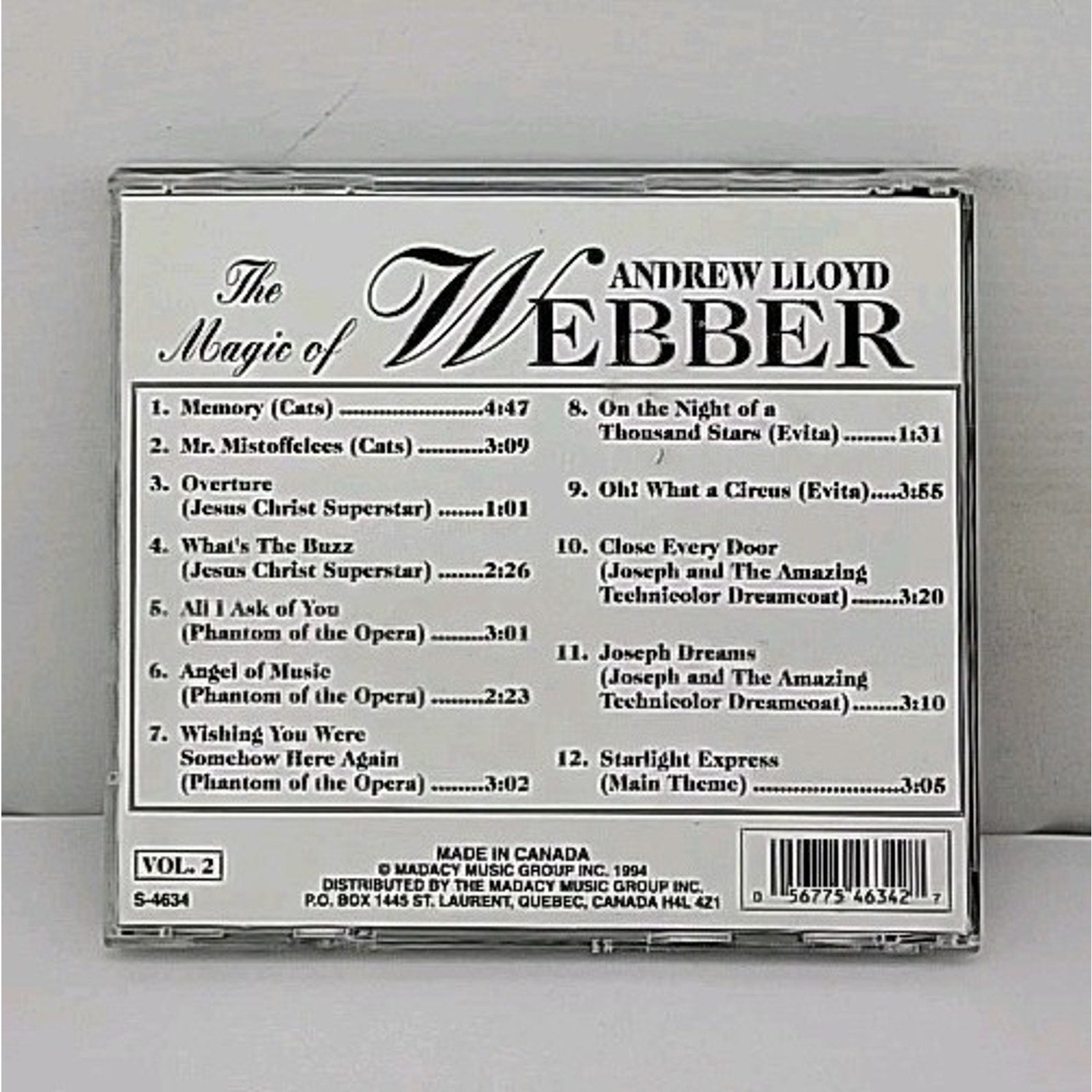The Magic of Andrew Lloyd Webber, Vol. 2 by Andrew Lloyd Webber (Composer) (CD,