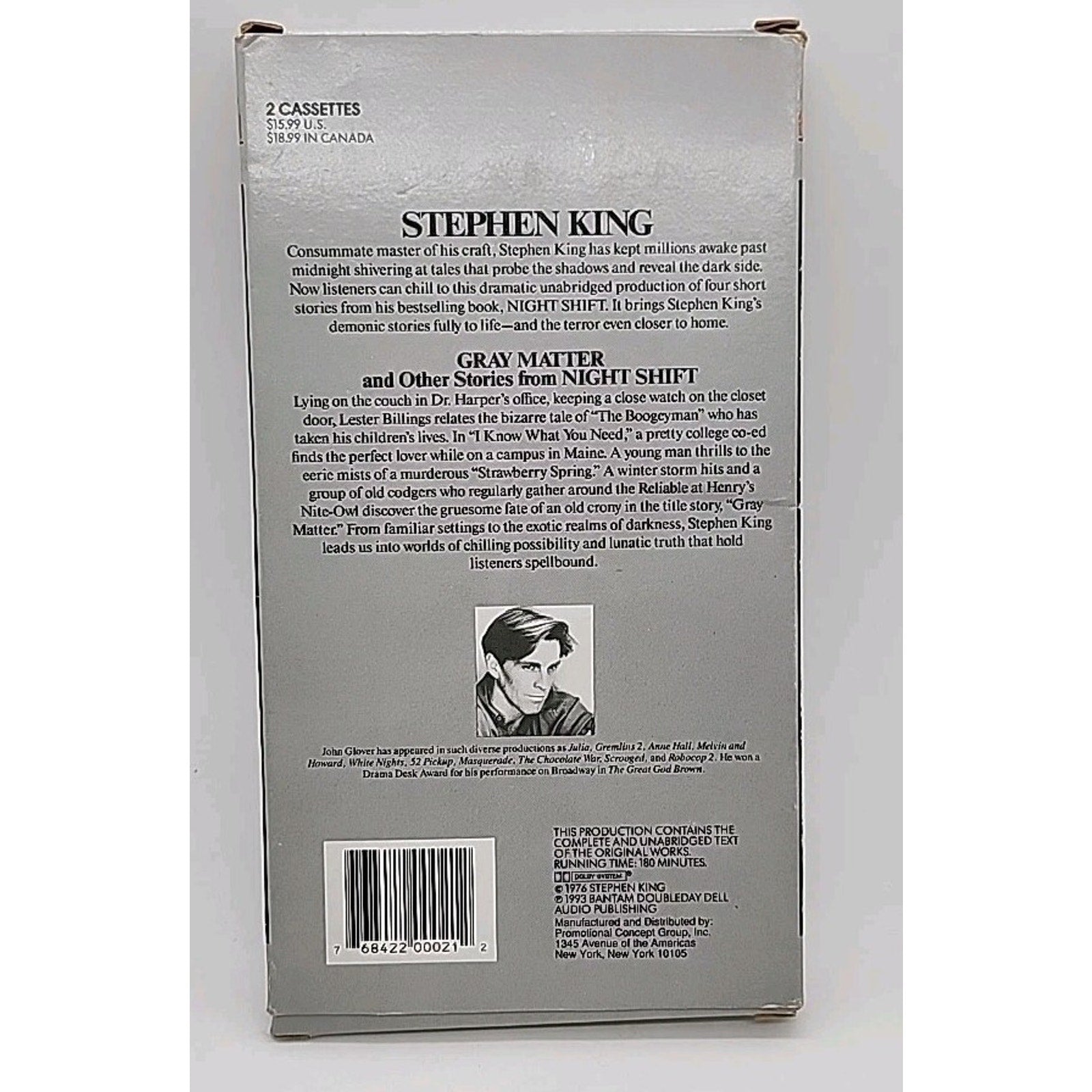 Stephen King Gray Matter & Other Stories From Night Shift Double Cassette Audio