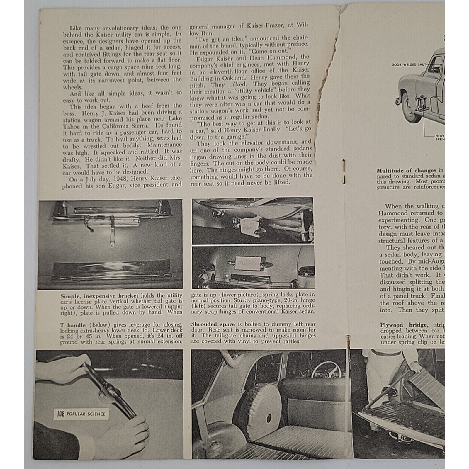 Popular Science Monthly April 1949 Kaiser Utility Car