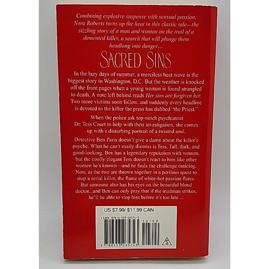Sacred Sins : A Novel by Nora Roberts (1987, Mass Market)