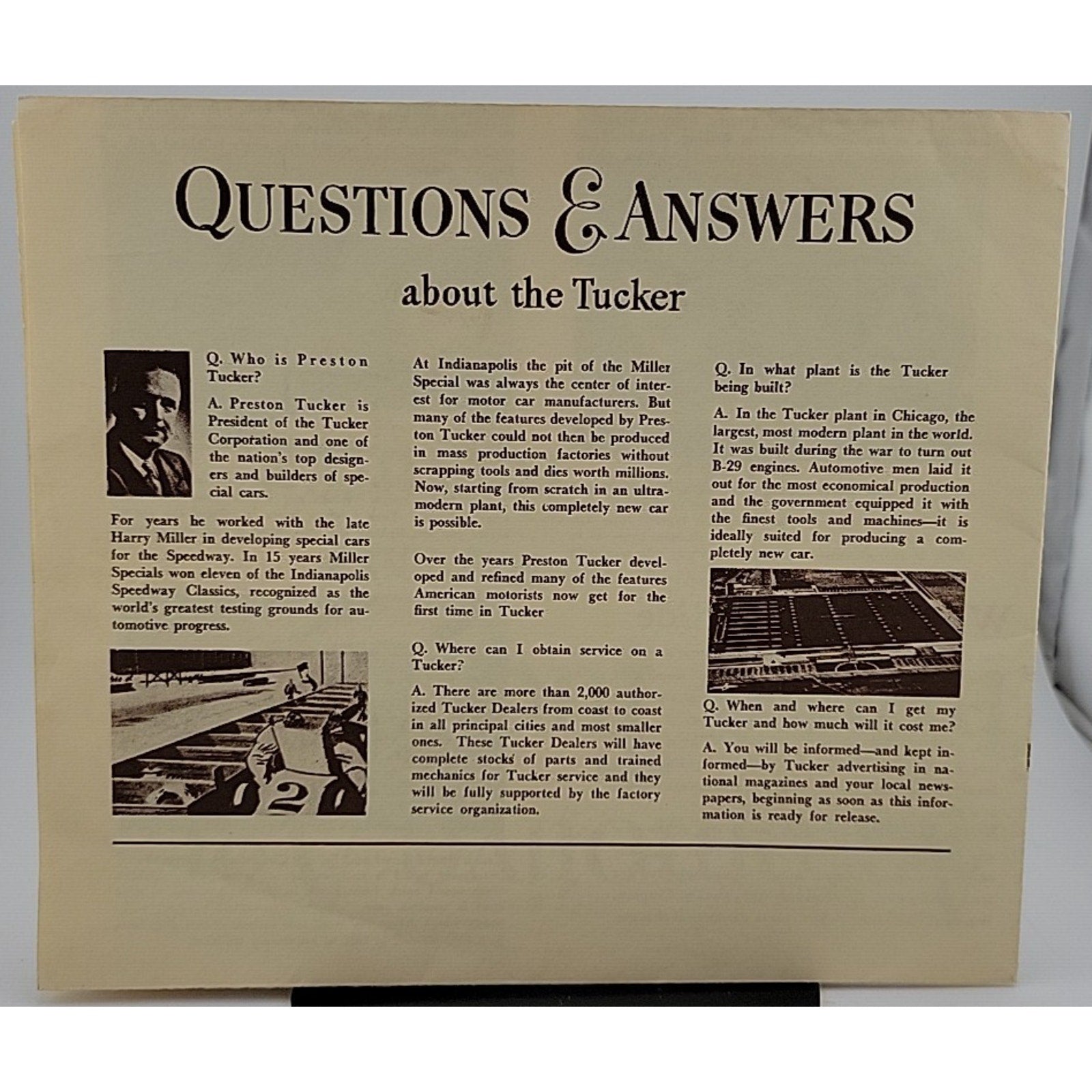 The Tucker Motor Car Sales Brochure Tucker '48