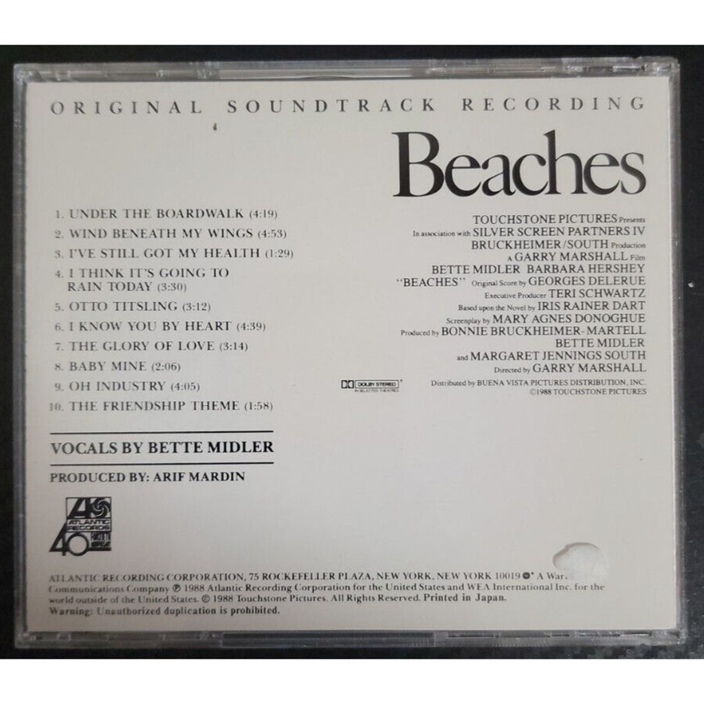 Beaches (Original Soundtrack) by Bette Midler (CD, 1990)