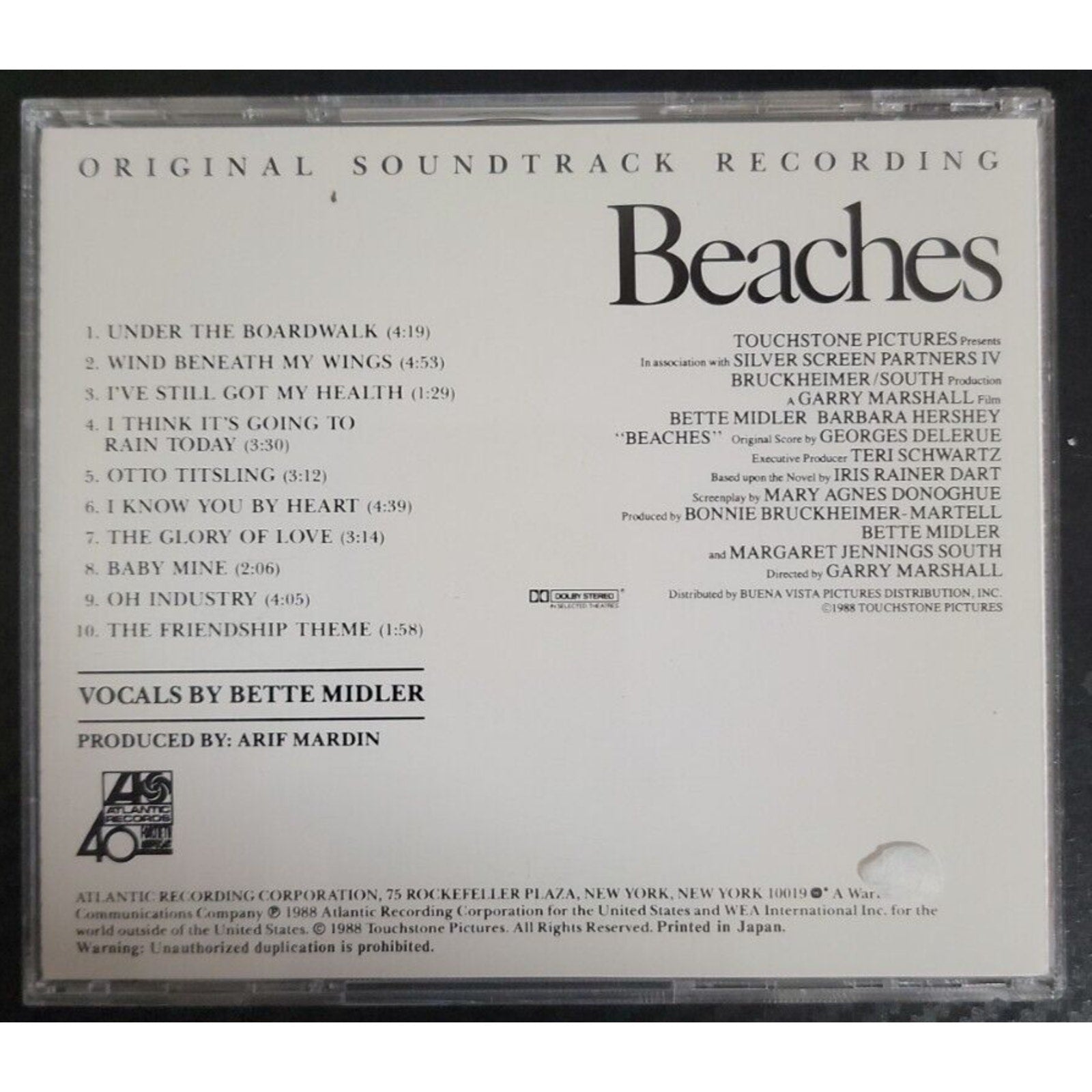 Beaches (Original Soundtrack) by Bette Midler (CD, 1990)