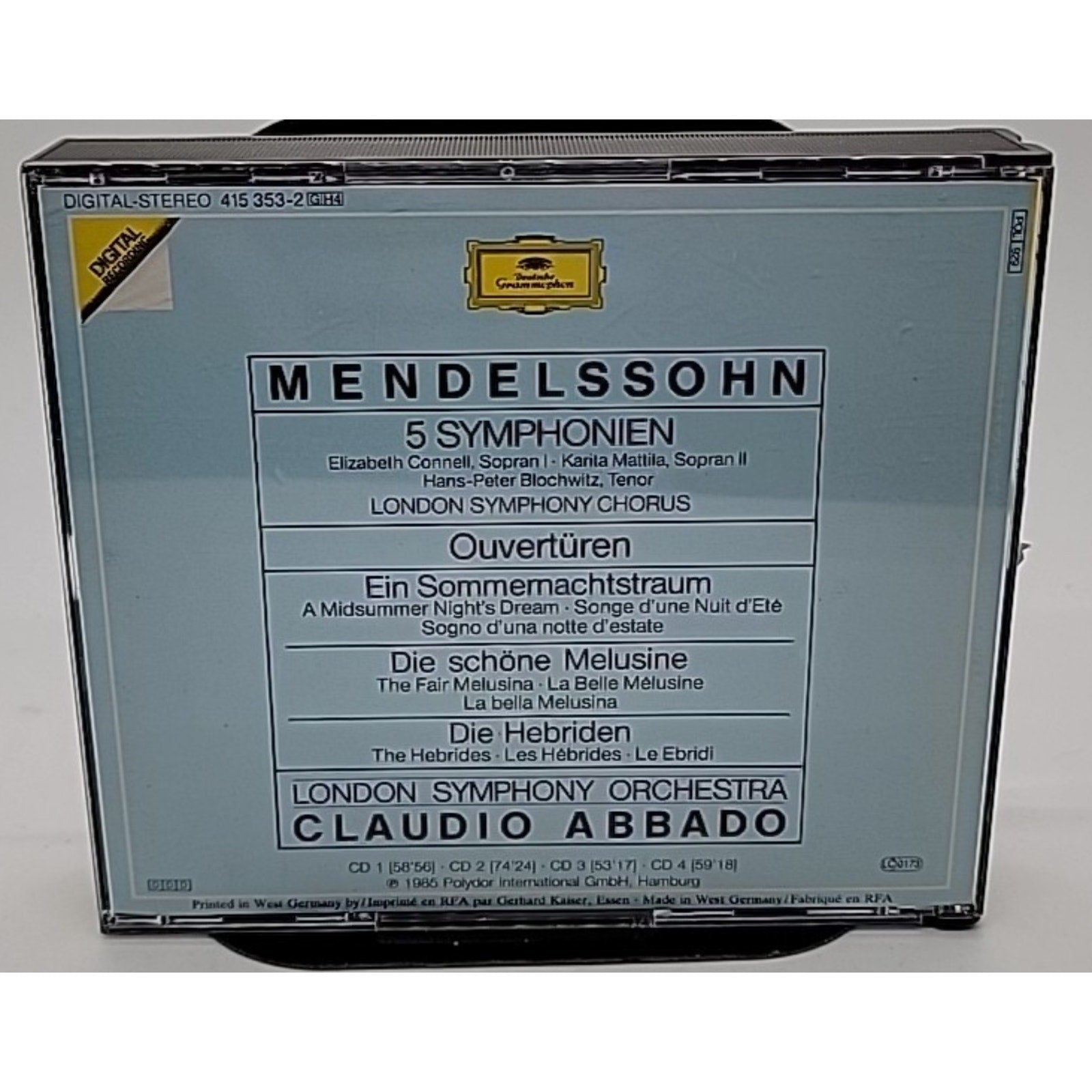 CD Mendelssohn: 5 Symphonien, Ouvertüren