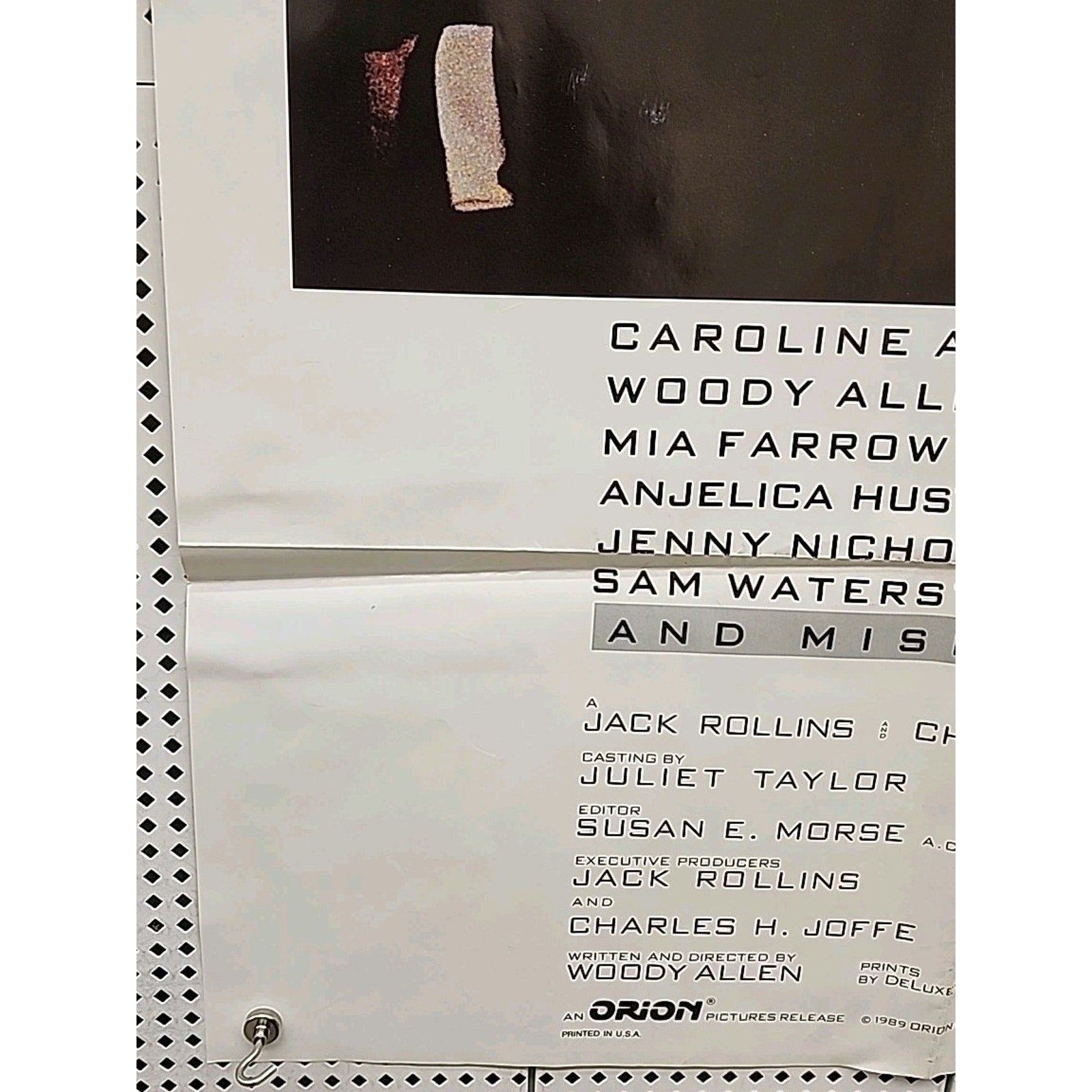 Crimes And Misdemeanors Movie Poster 1989 27x40 Folded