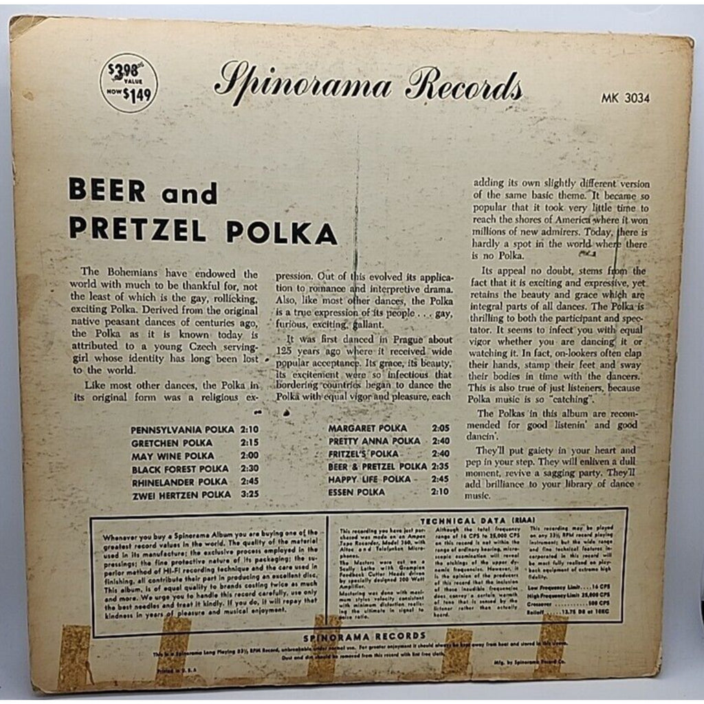 Stanley Polaski Polka Party & His Orchestra Beer & Pretzels Polkas (Record)