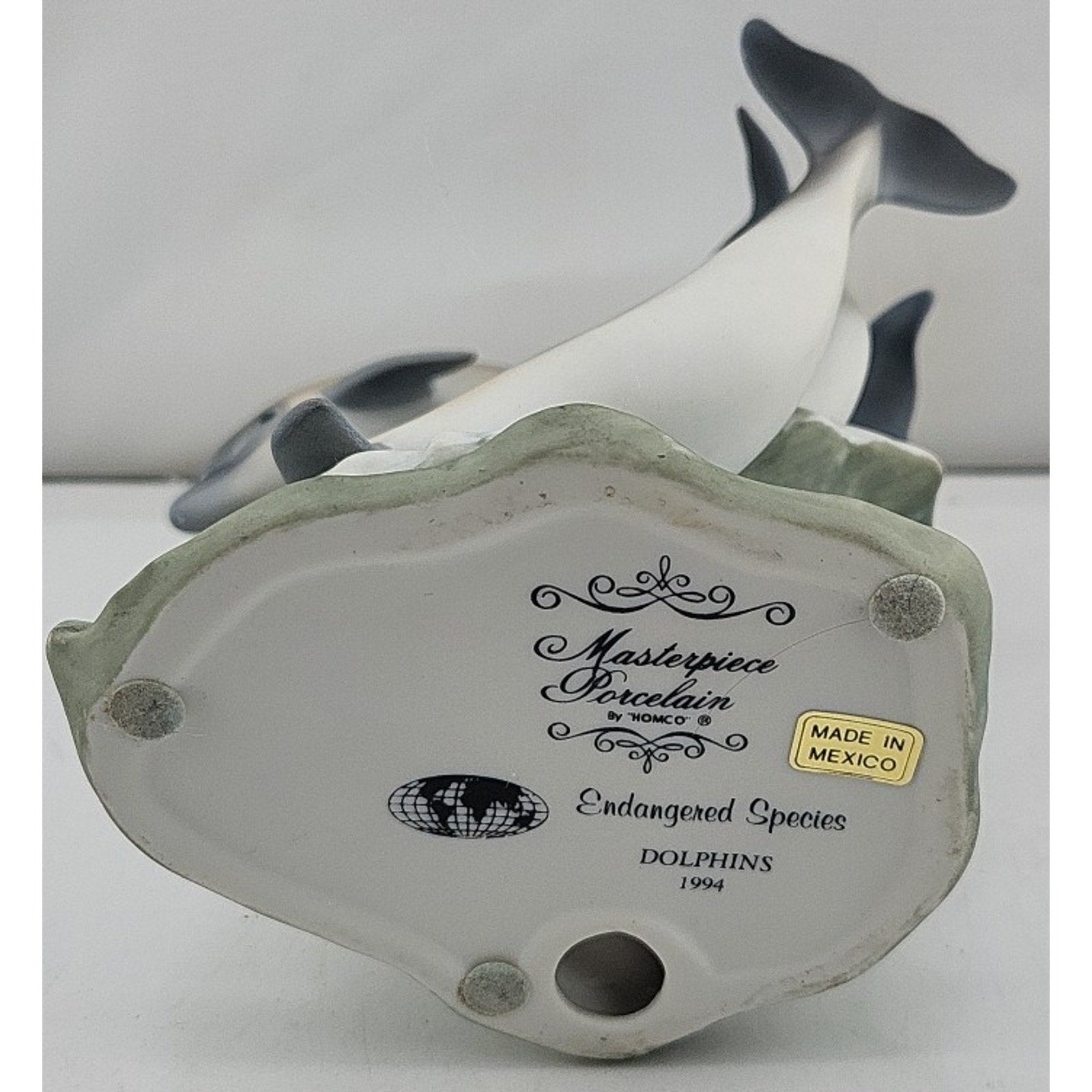 Homco 1994 Masterpiece Porcelain "Endangered Species DOLPHINS" Figurine