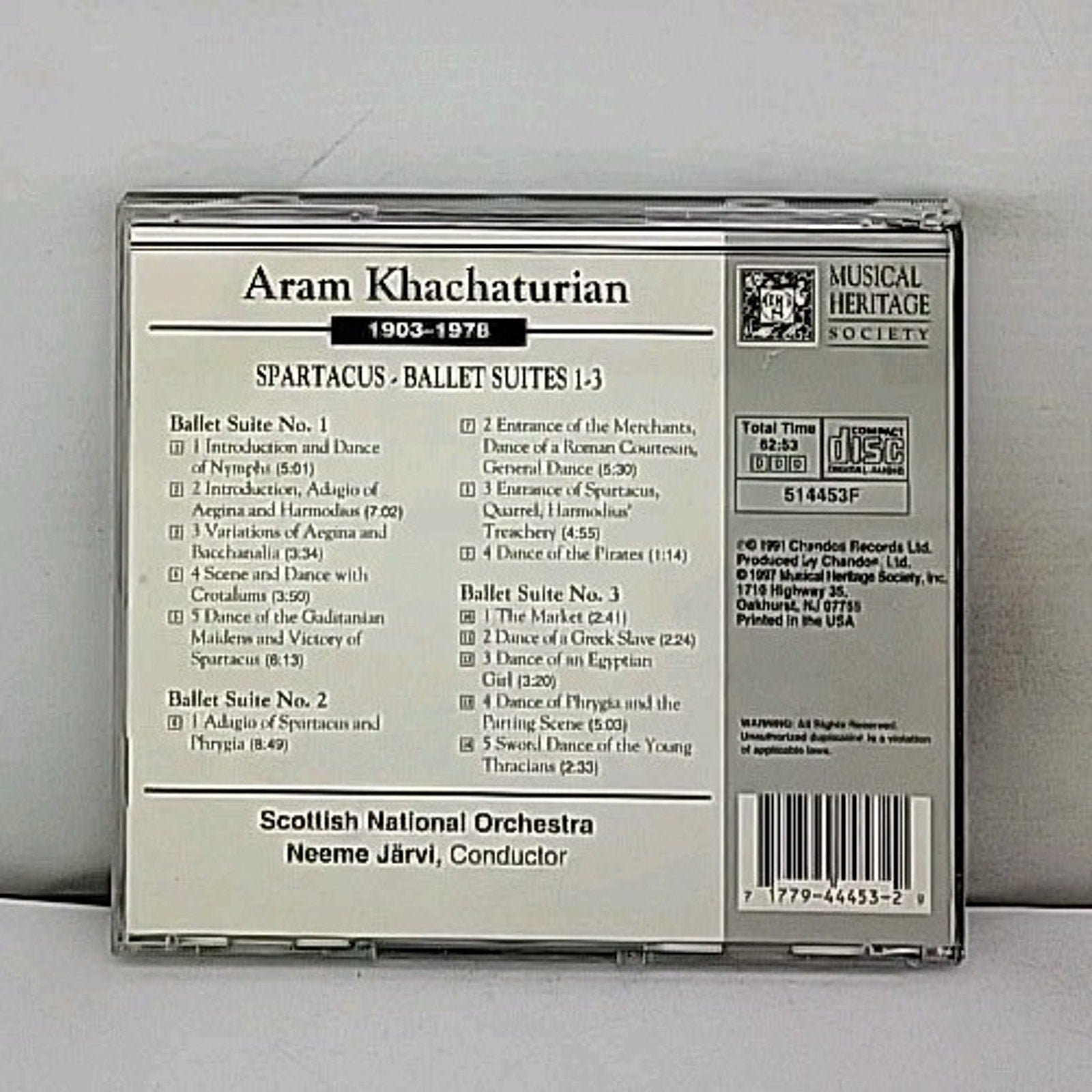 Aram Khachaturian – Spartacus Ballet Suites 1-3 CD Classical Musical Heritage