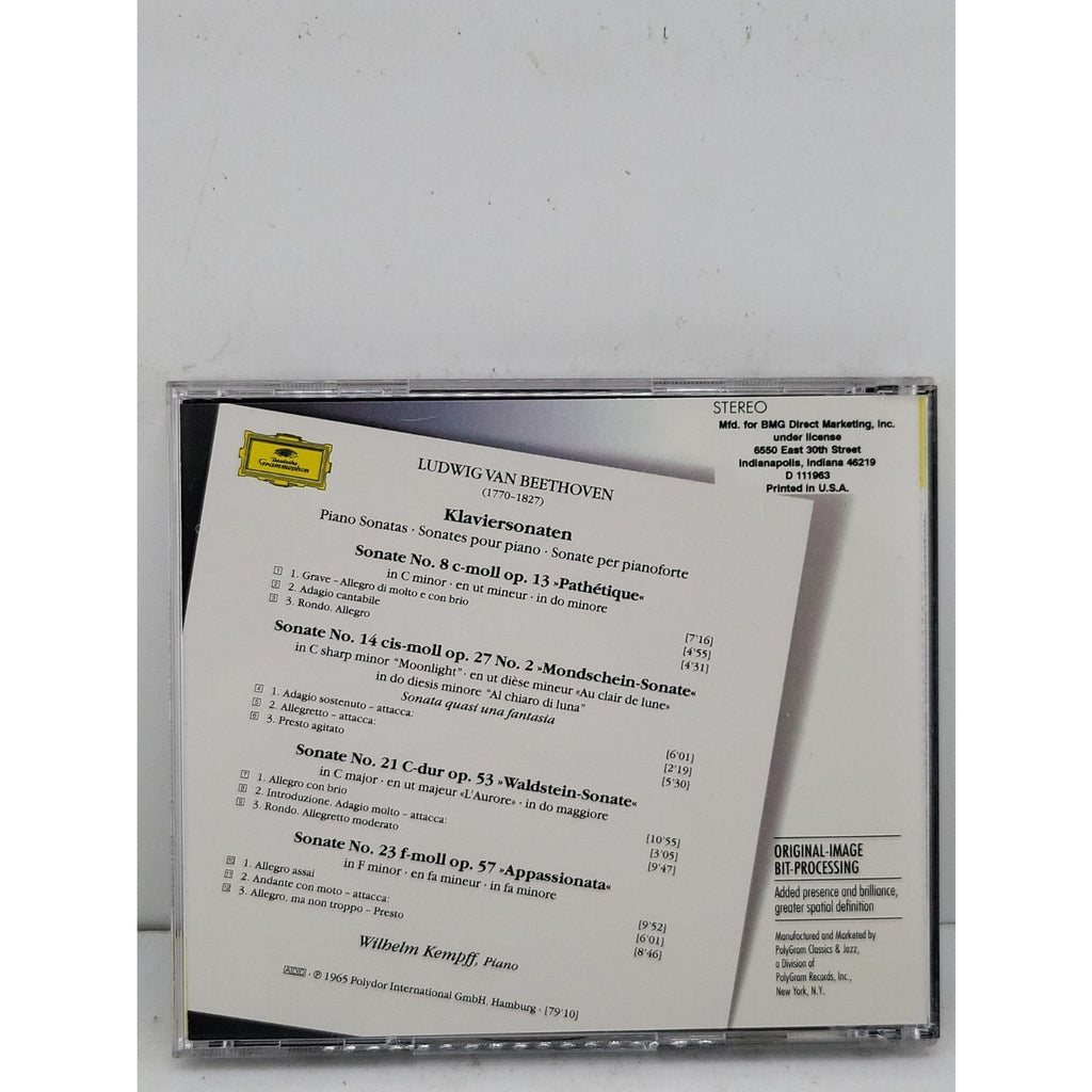 Beethoven- Klaviersonaten NOS.8,14,21,23 Wilhelm Kempff CD