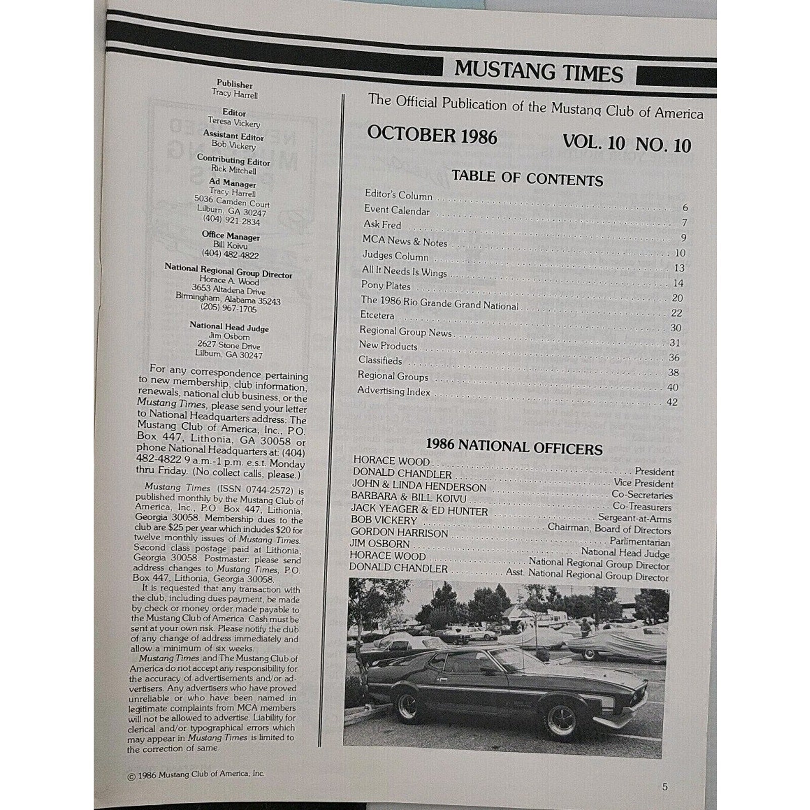 Mustang Times 1986 October Magazine