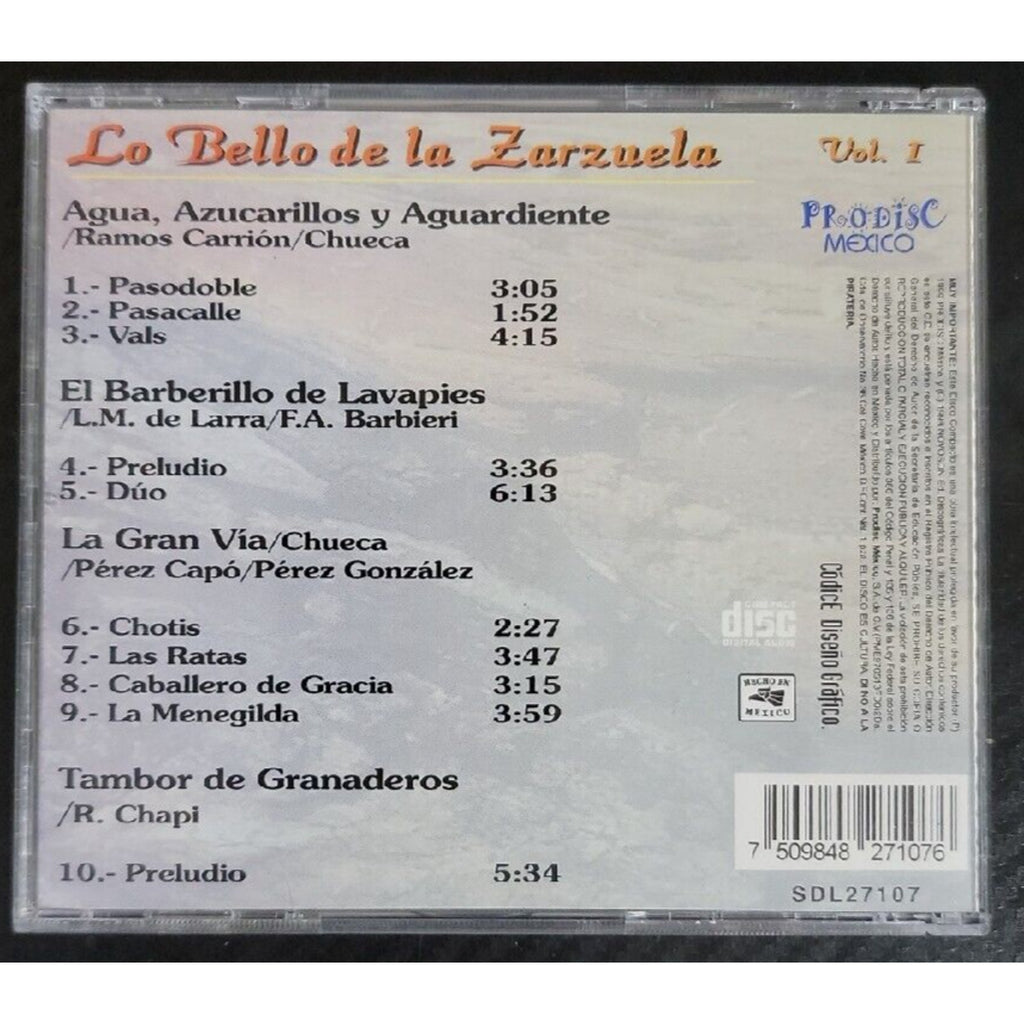 Lo Bello De La Zarzuela Vol. 1 (CD)