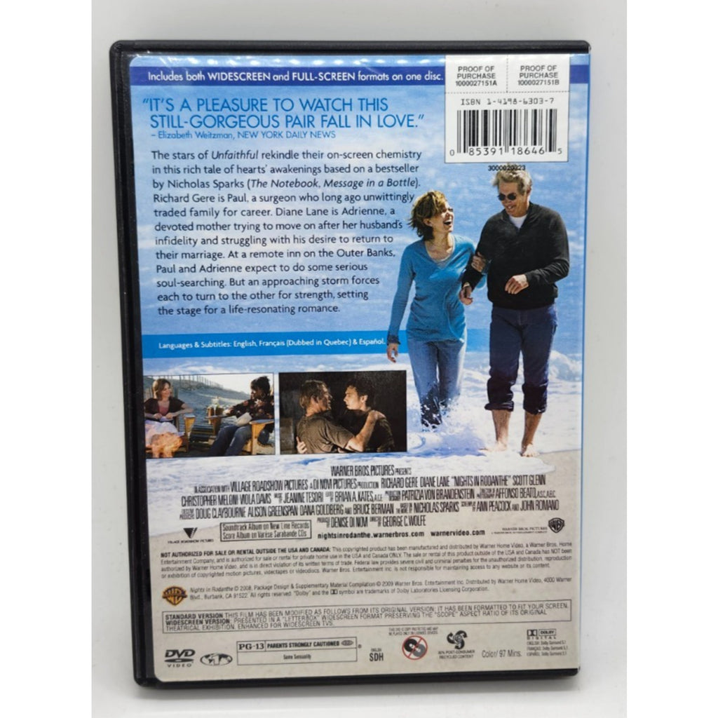 Nights in Rodanthe (DVD, 2009)