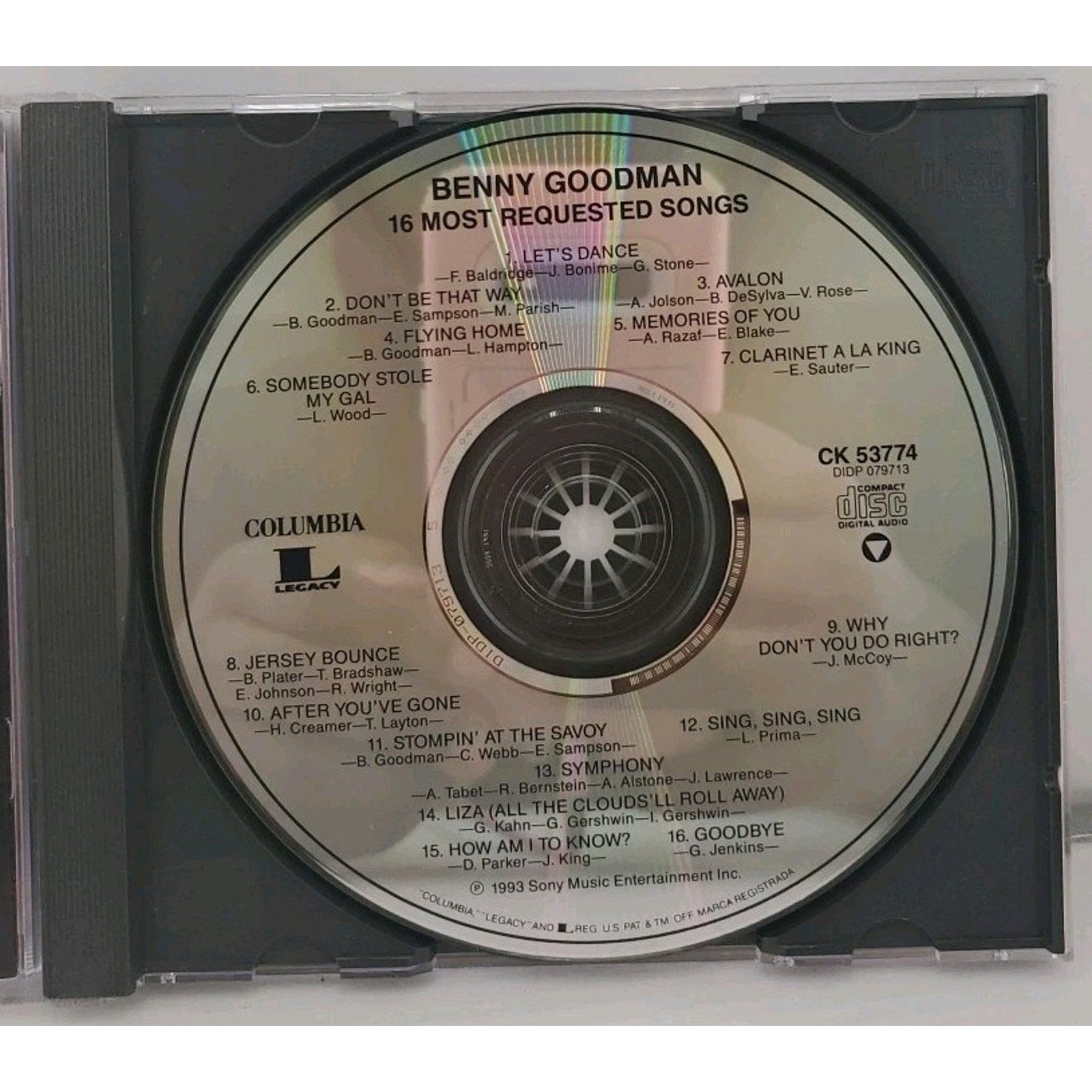 16 Most Requested Songs by Benny Goodman (CD, 1993)