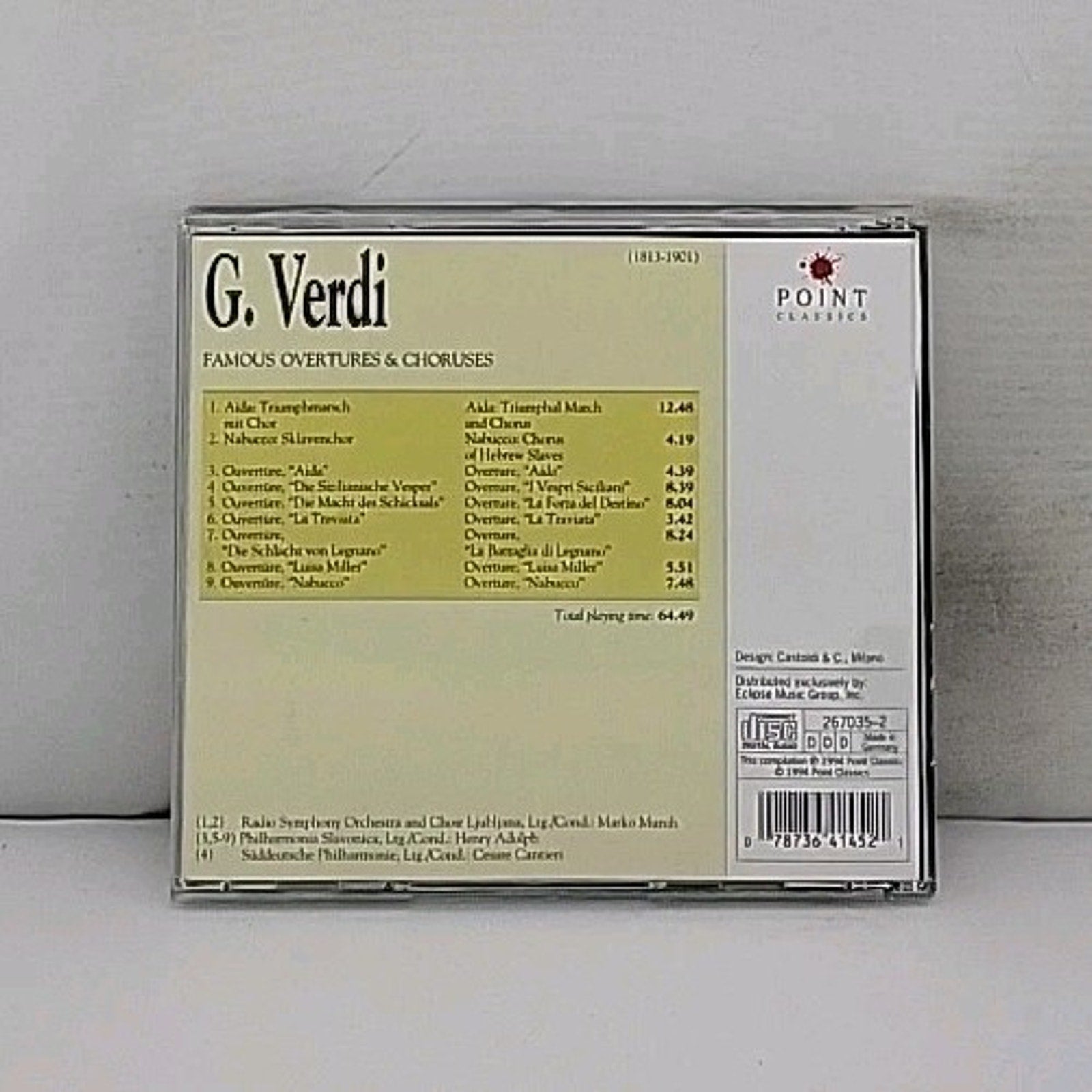 Famous Overtures & Choruses by G. Verdi (CD, 1997)