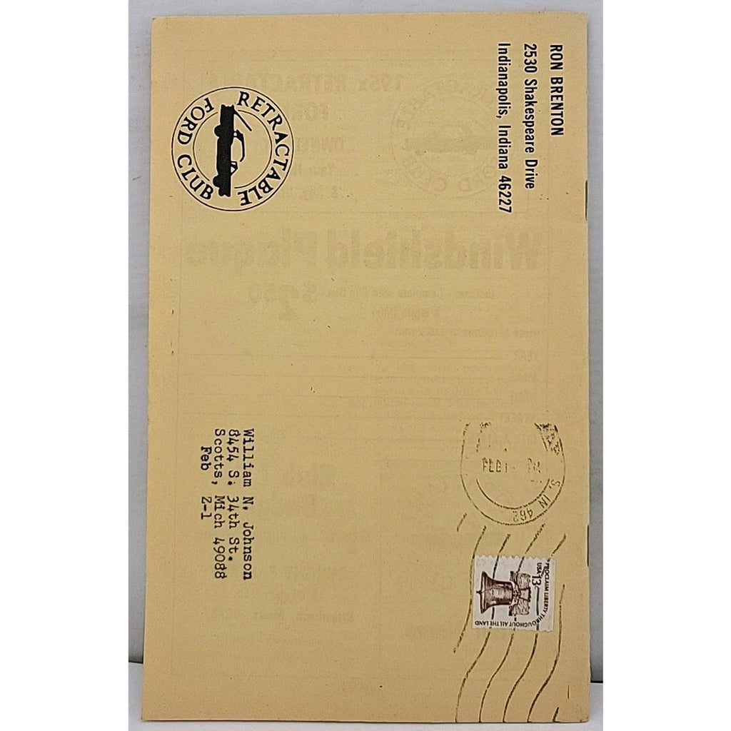 The Skyliner Newsletter - Retractable Ford Club #27 - January-February 1978
