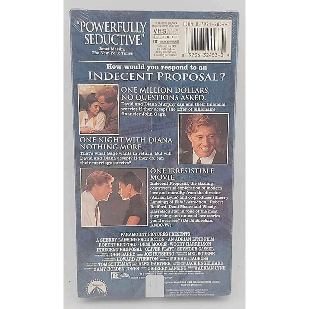 Indecent Proposal (VHS, 1993) *Brand New*