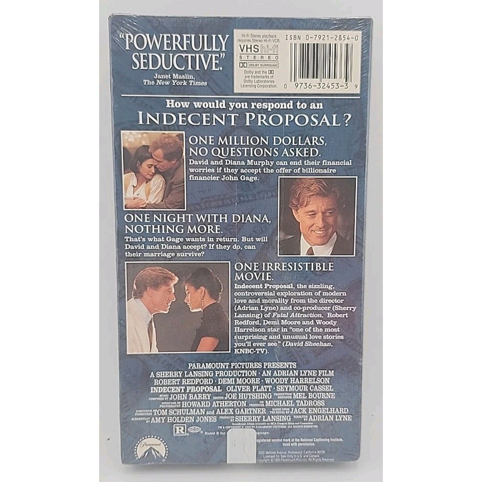 Indecent Proposal (VHS, 1993) *Brand New*