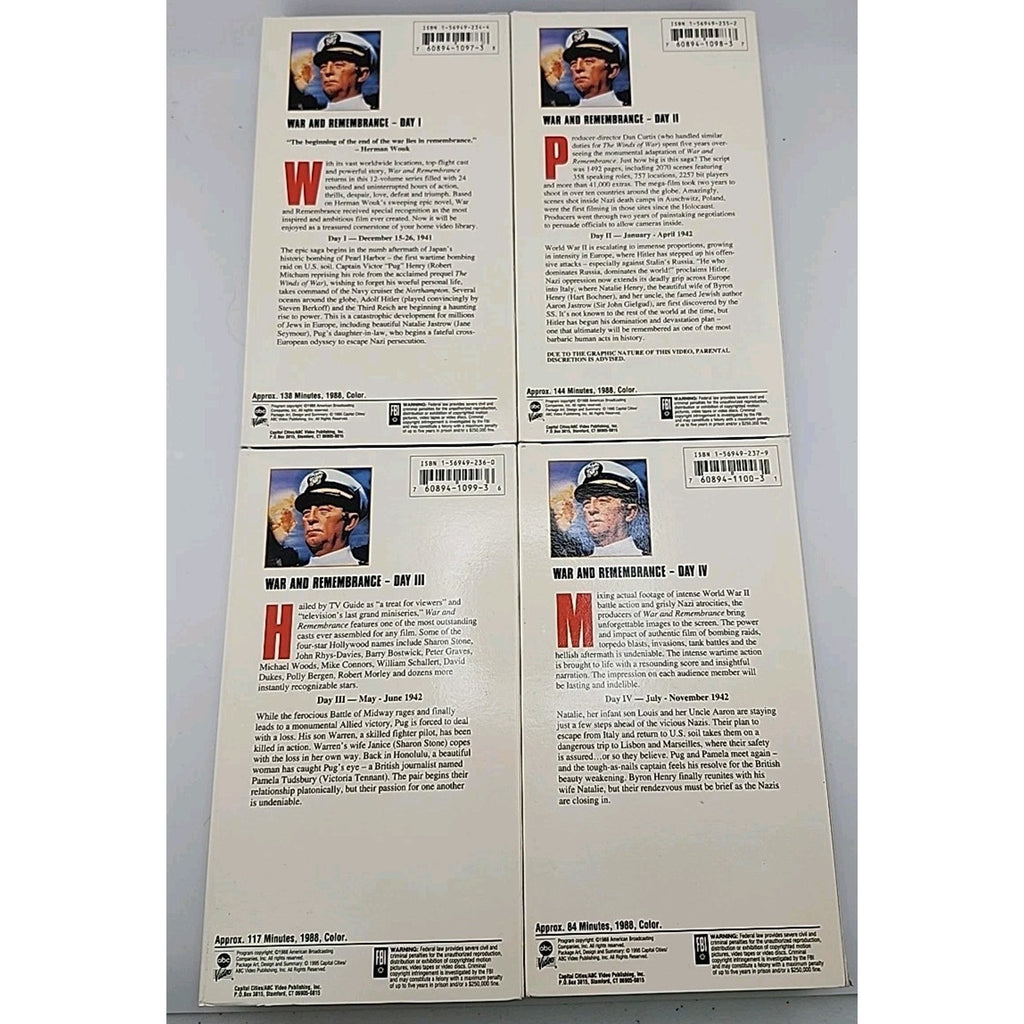 Herman Wouk's War And Remembrance 12 VHS Collectors Set Parts I-XII