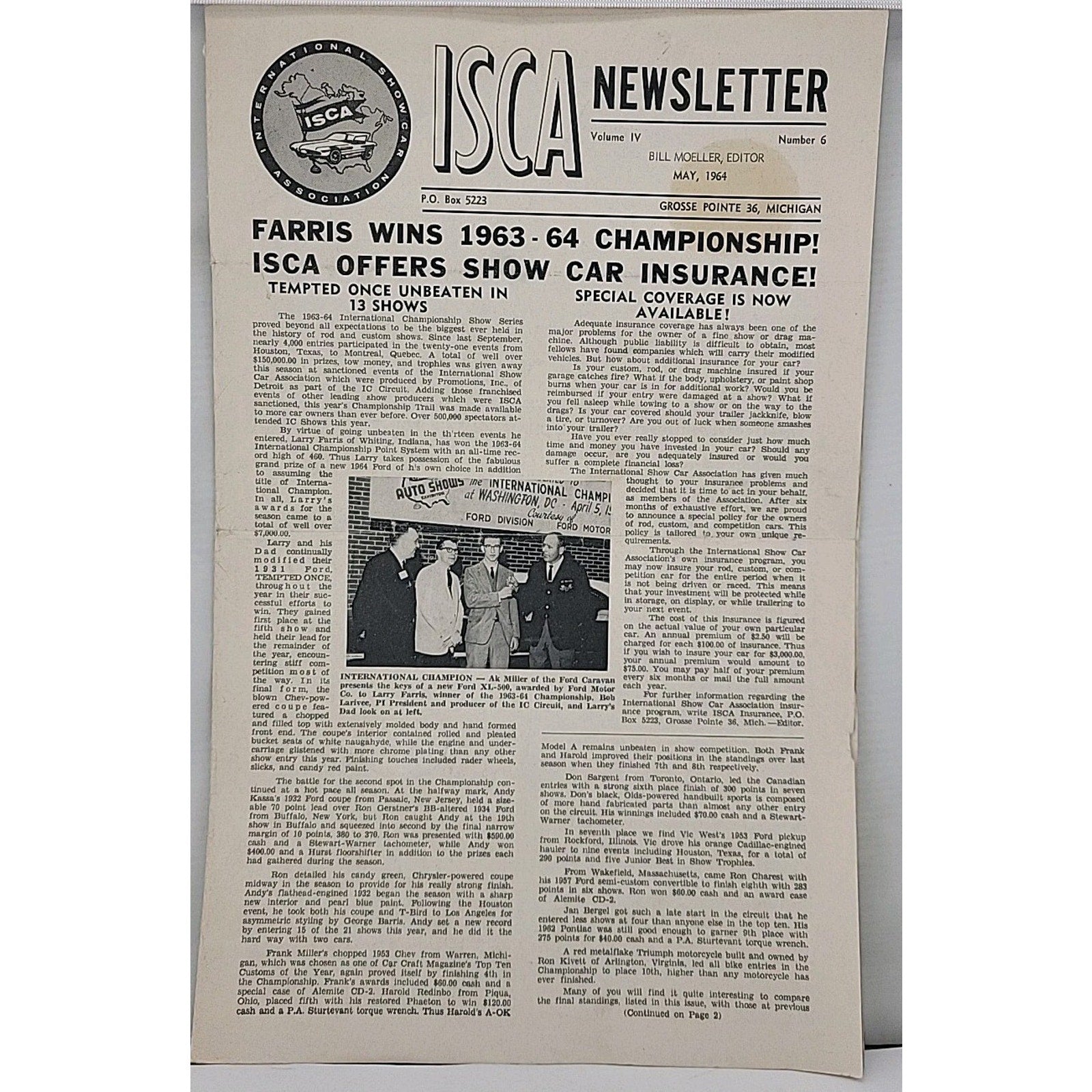 ISCA Newsletter May 1964 Volume IV Number 6