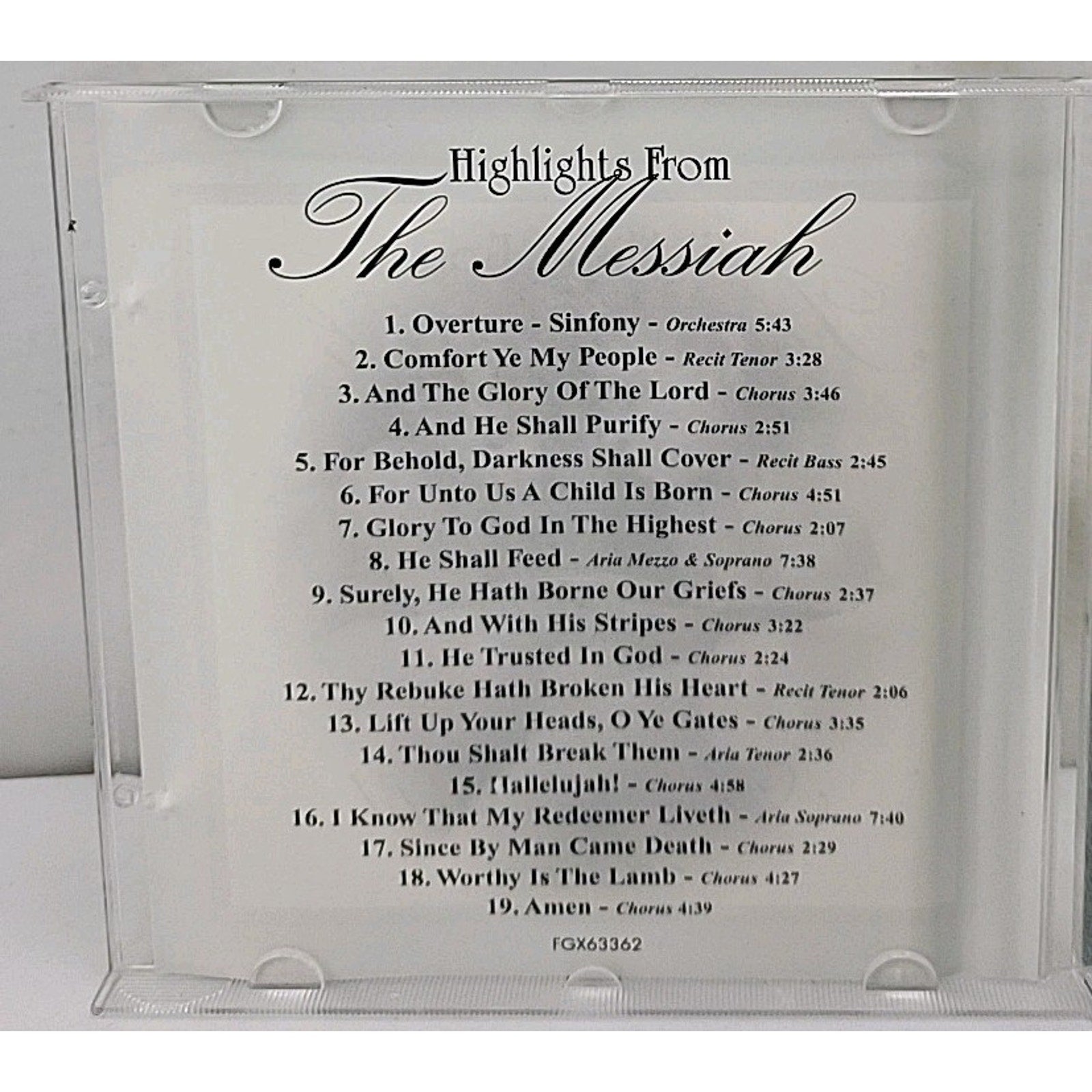 Highlights from the Messiah by Various (CD, 1999)