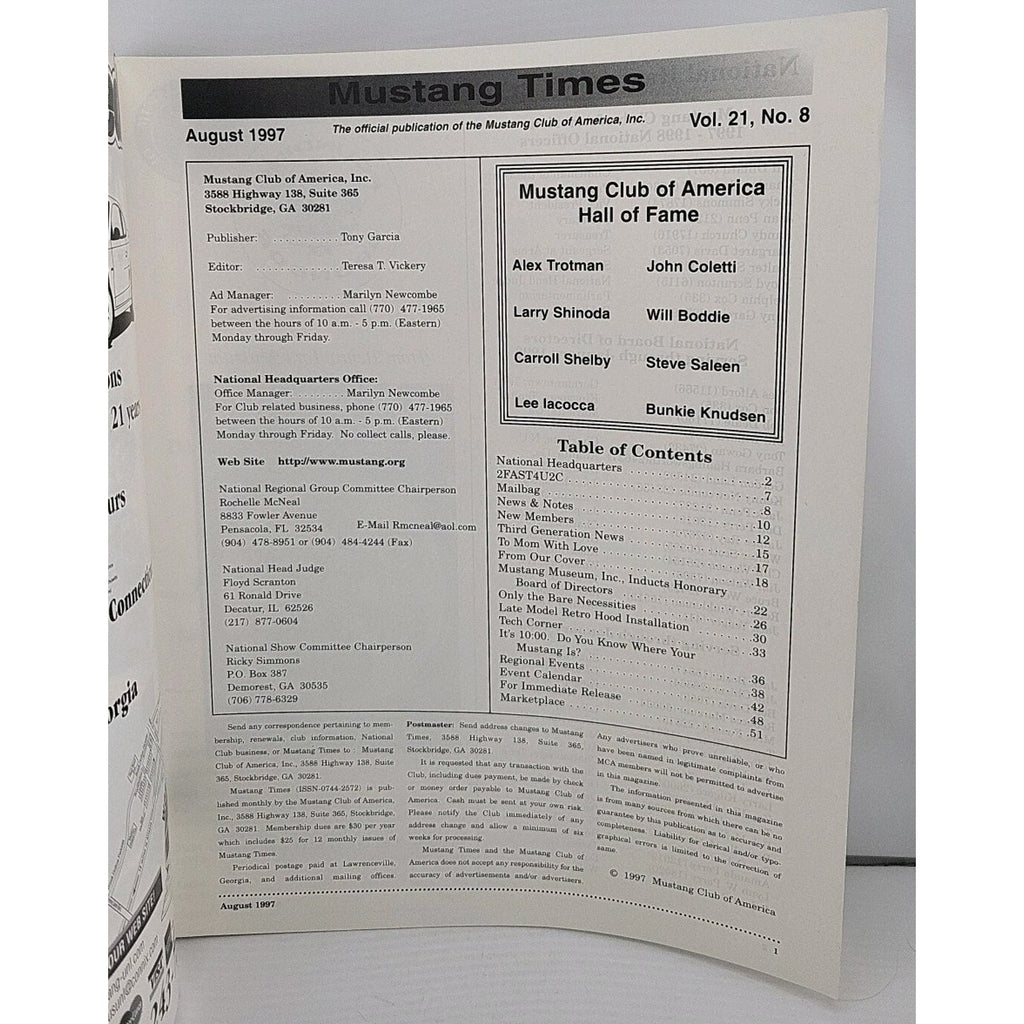 Mustang Times Magazine - August 1997 - Vol. 21 No. 8