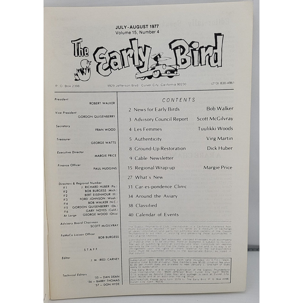Early Bird July - August 1977 Magazine