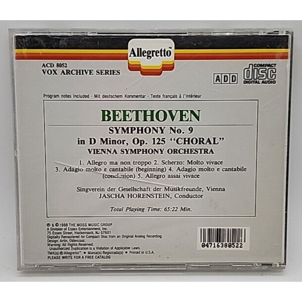 Symphony No 9 / Hore by Hongen / Vienna Symphony Orchestra / Patzak (CD, 2010)
