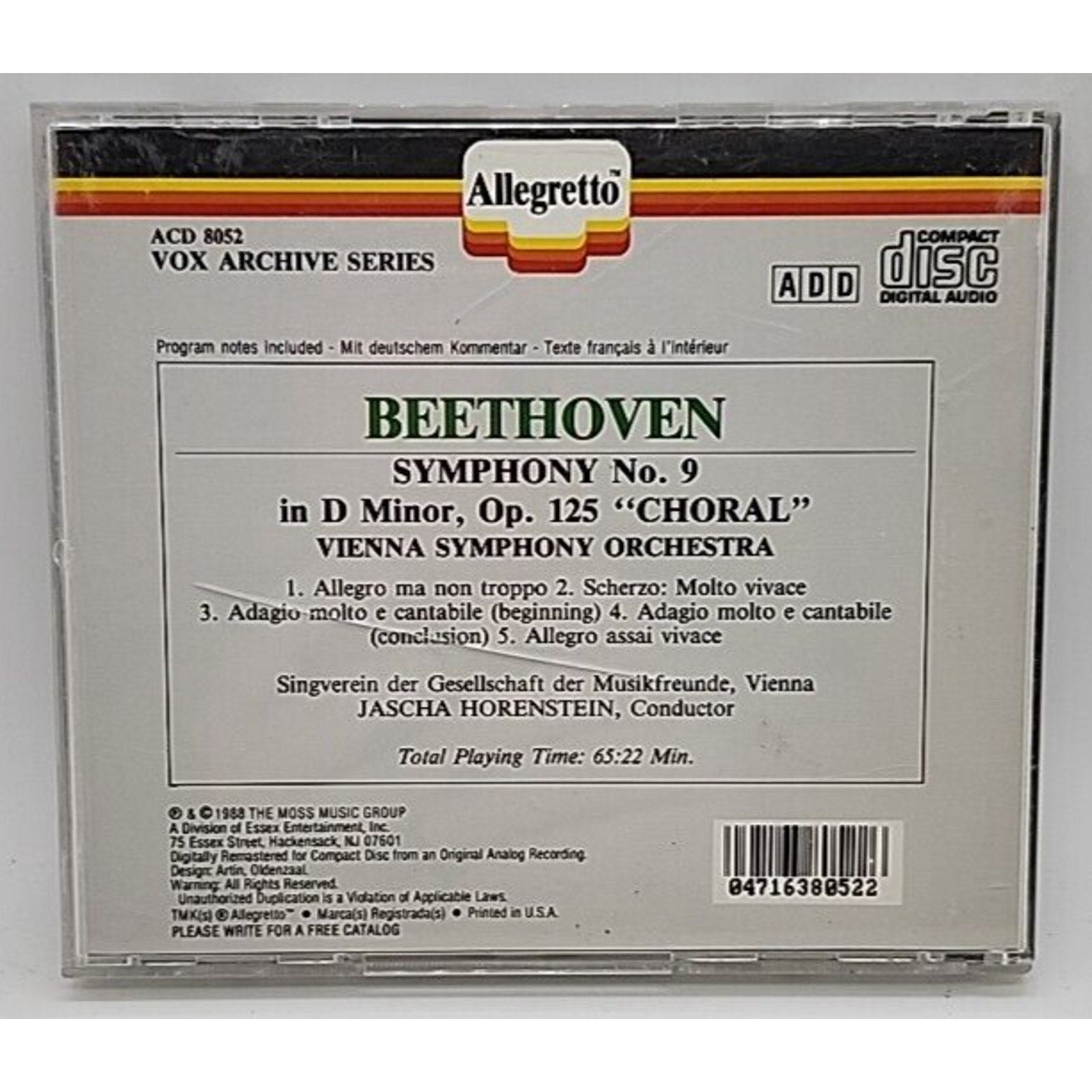 Symphony No 9 / Hore by Hongen / Vienna Symphony Orchestra / Patzak (CD, 2010)