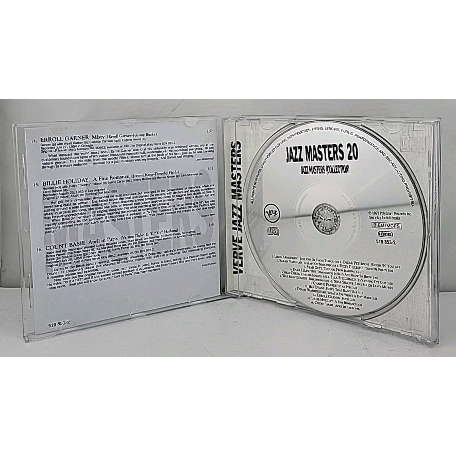 Verve Jazz Masters 20 by Various Artists (CD, Apr-1994, Verve)